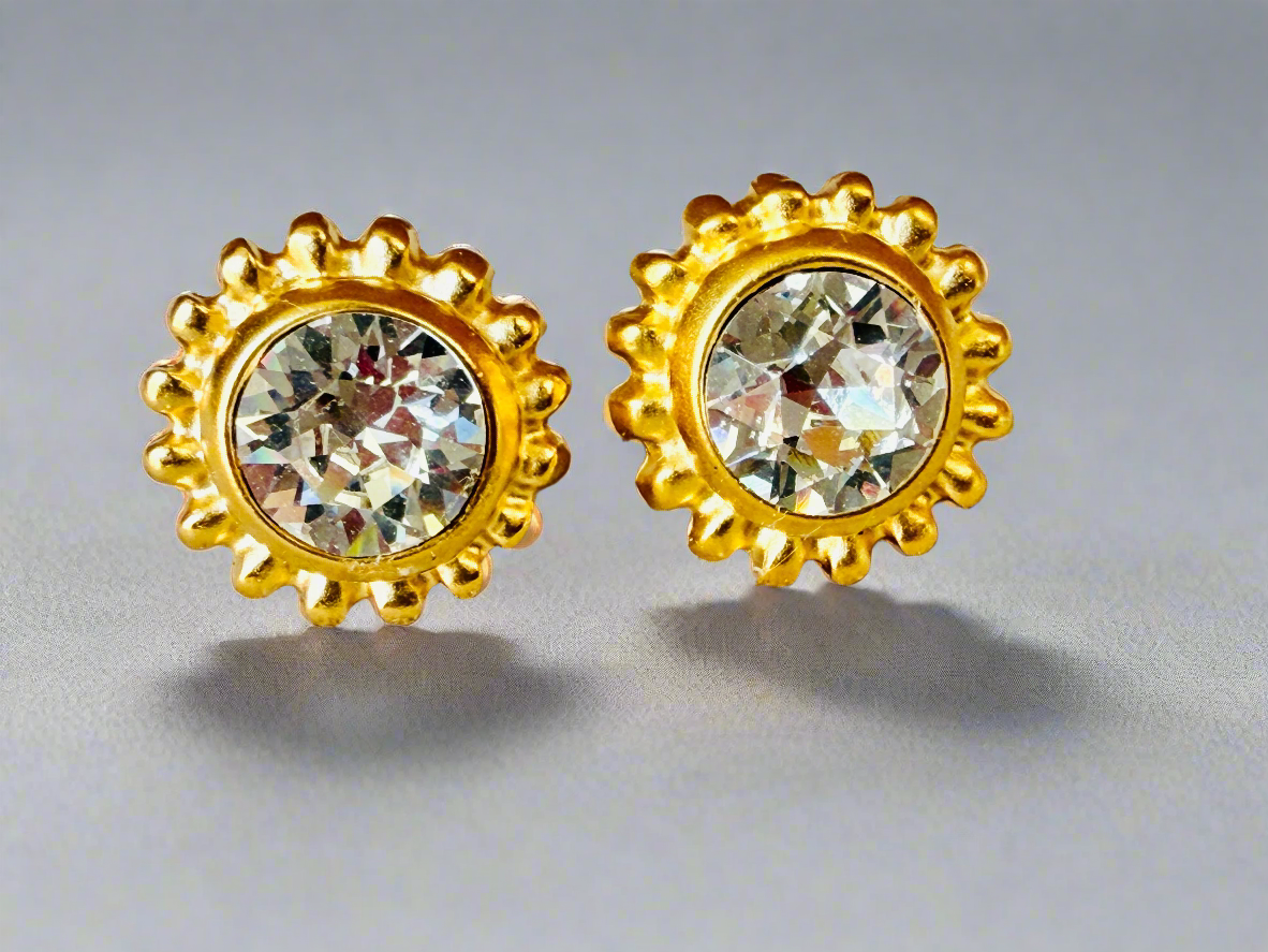 Jenny Dotted Crystal Stud Earrings
