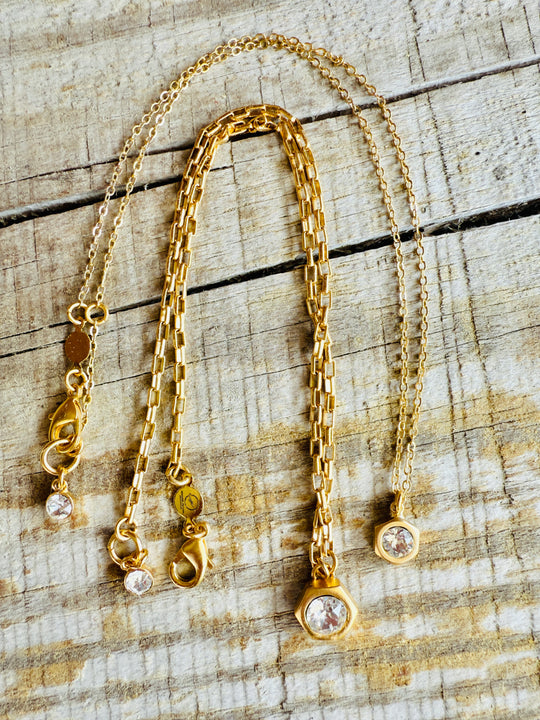 Hallie Hex Crystal Pendant Necklace