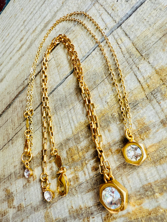 Hallie Hex Crystal Pendant Necklace