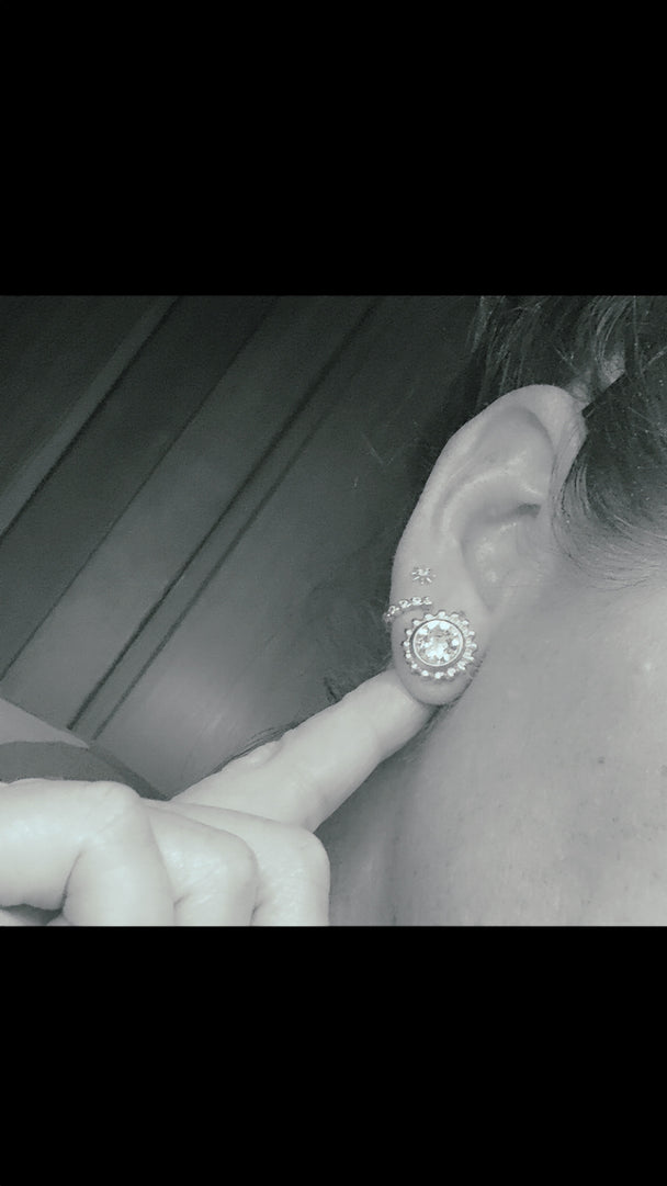 Jenny Dotted Crystal Stud Earrings