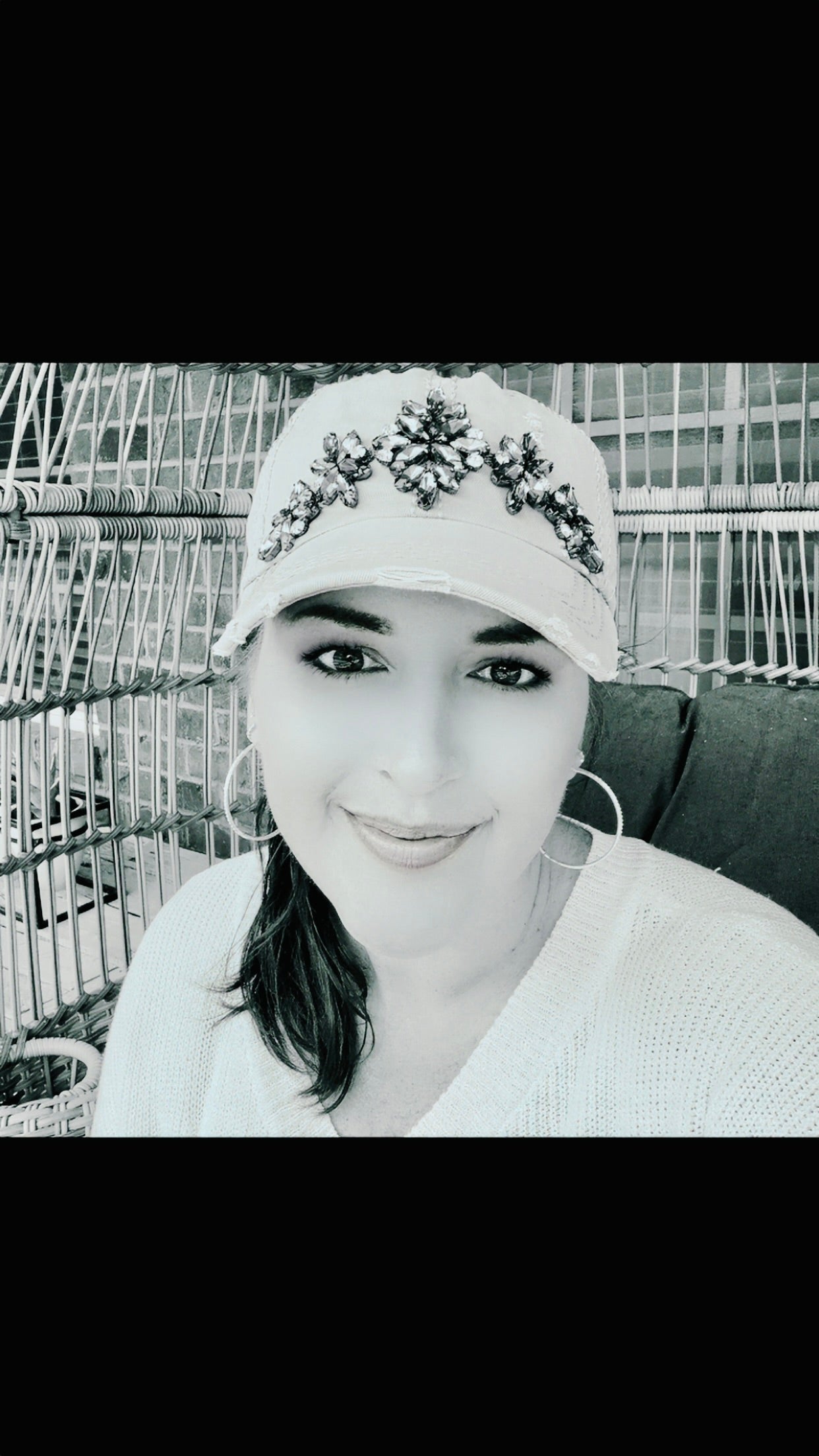 Devan Women's Gray Crystal Embellished Hat