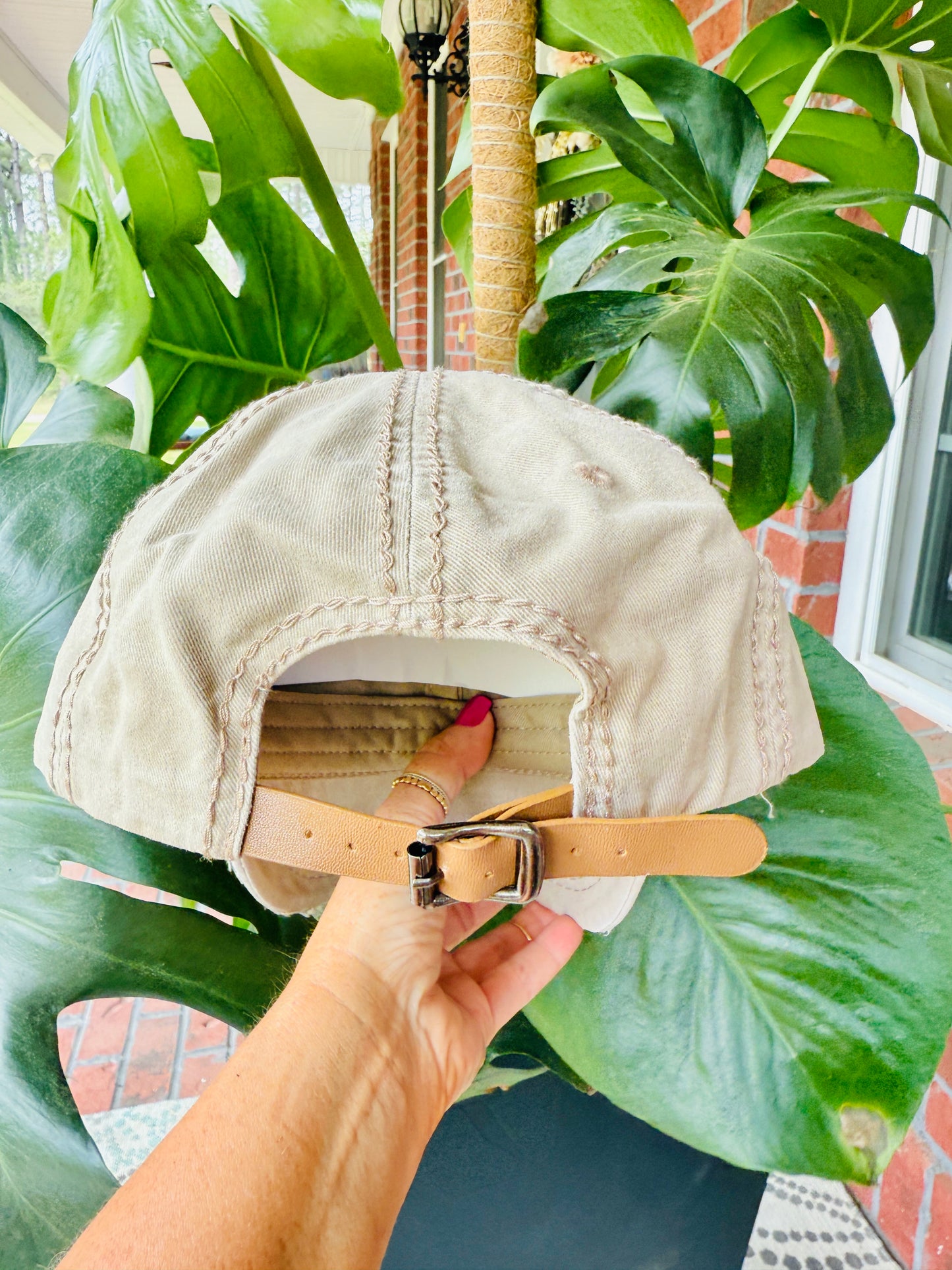 Zara Women's Khaki Crystal Embellished Hat