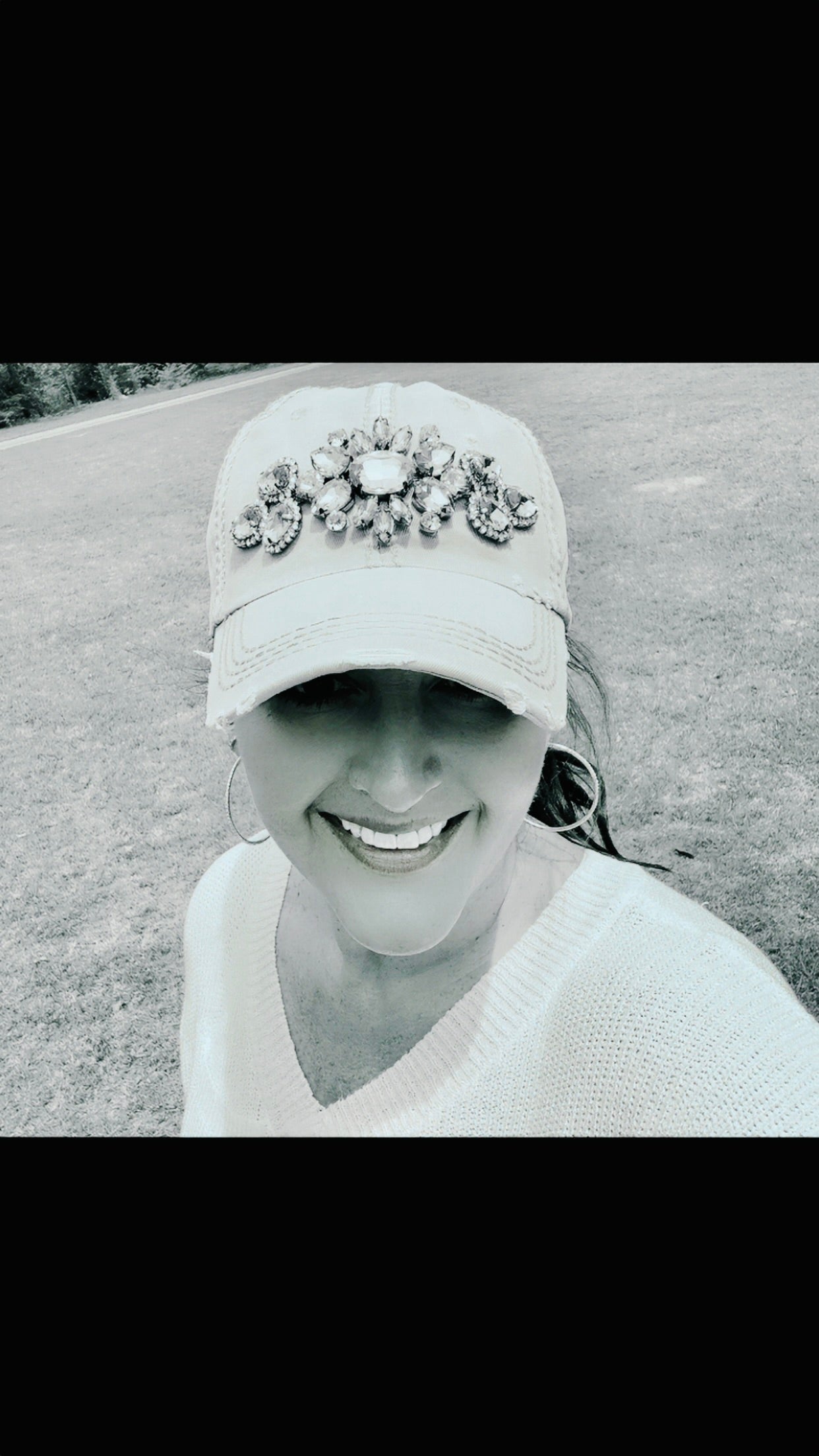 Zara Women's Khaki Crystal Embellished Hat
