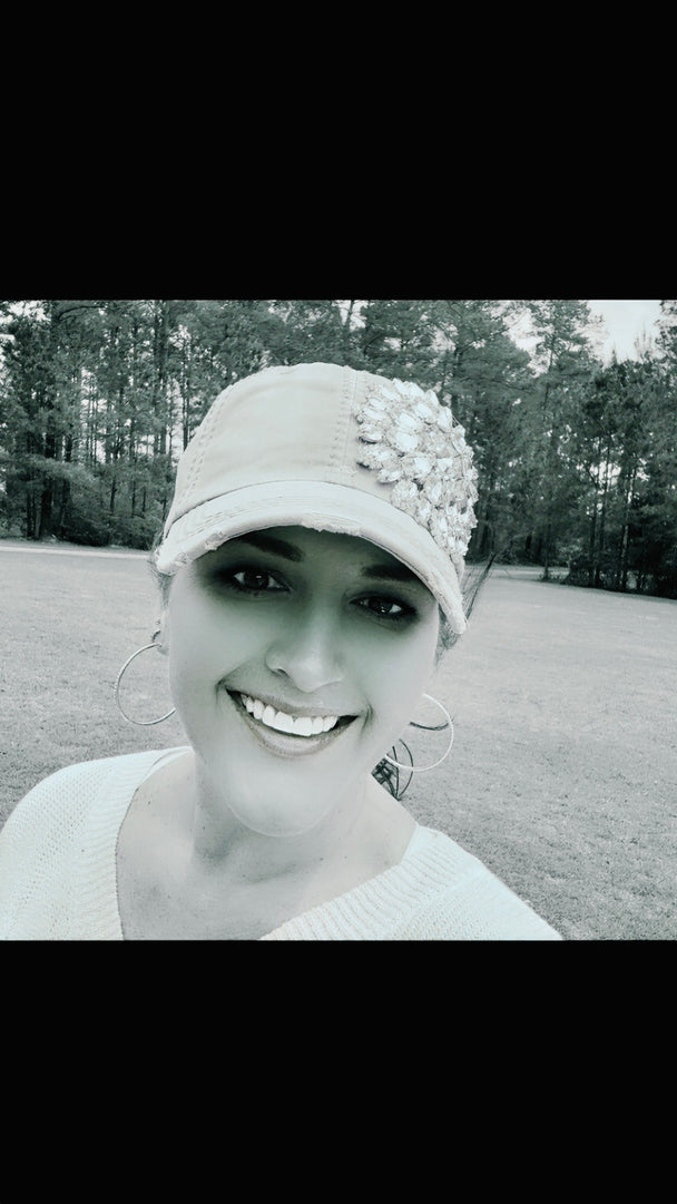 Bethany Women's Khaki Crystal Embellished Hat