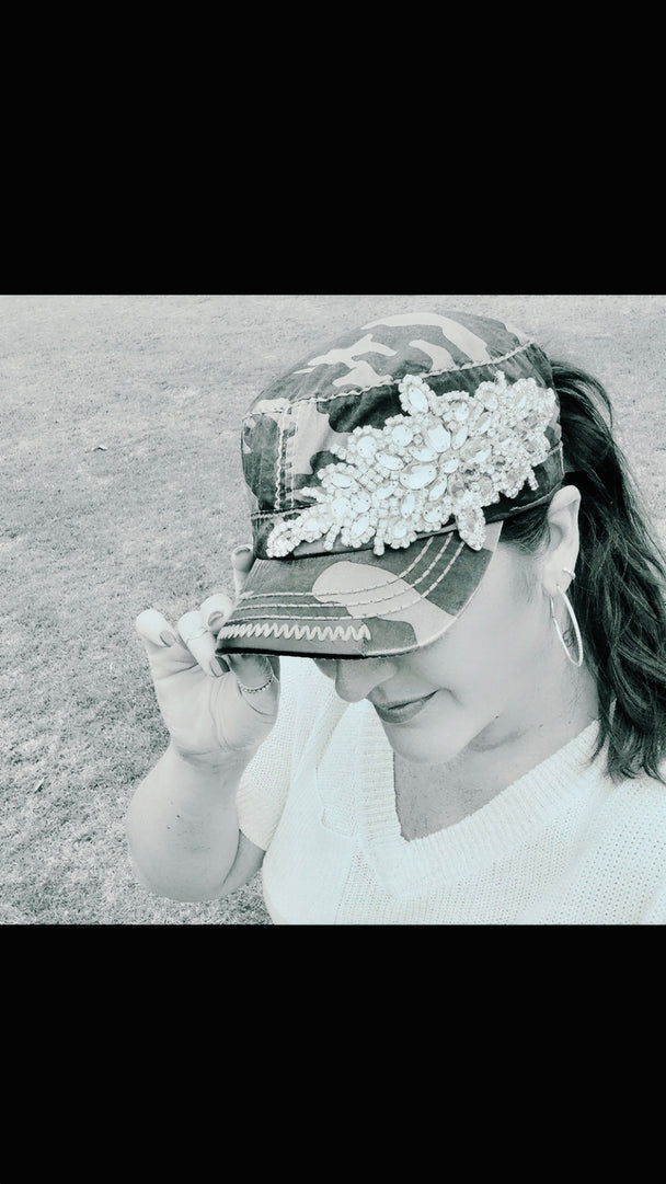 Eve Women's Crystal Embellished Cadet Hat