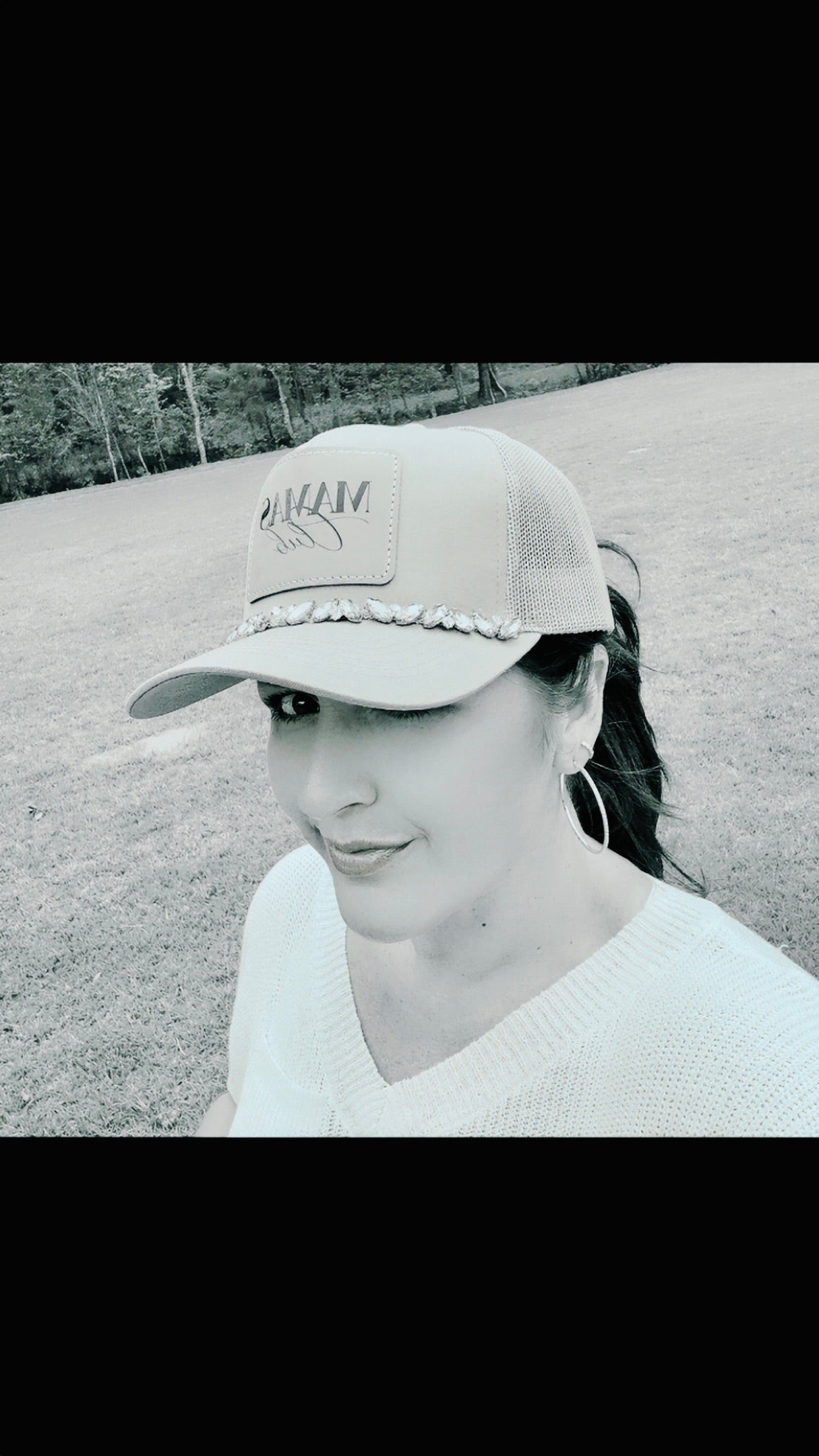 "Mama's Club" Women's Crystal Embellished Trucker Hat
