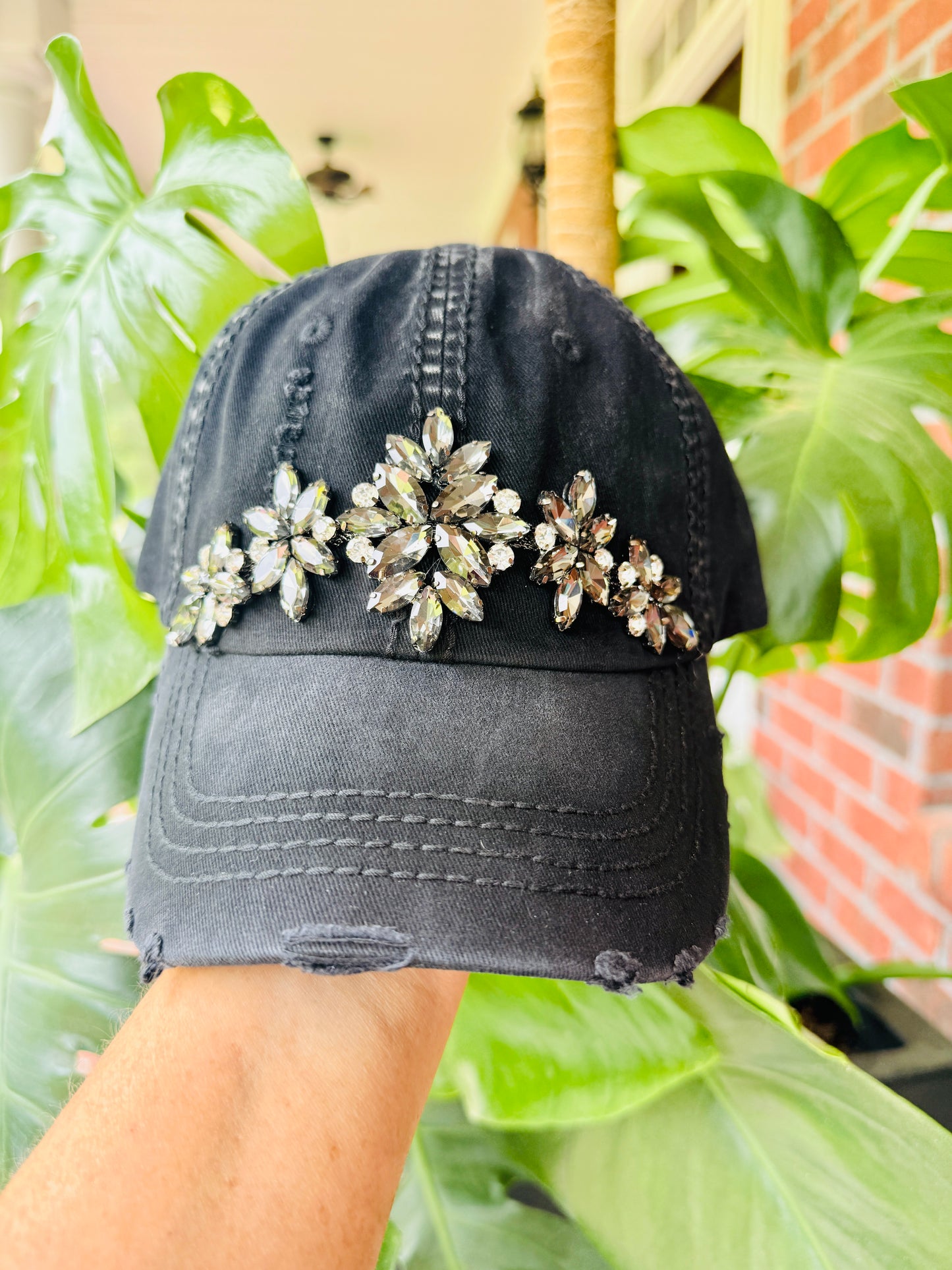 Devan Women's Gray Crystal Embellished Hat