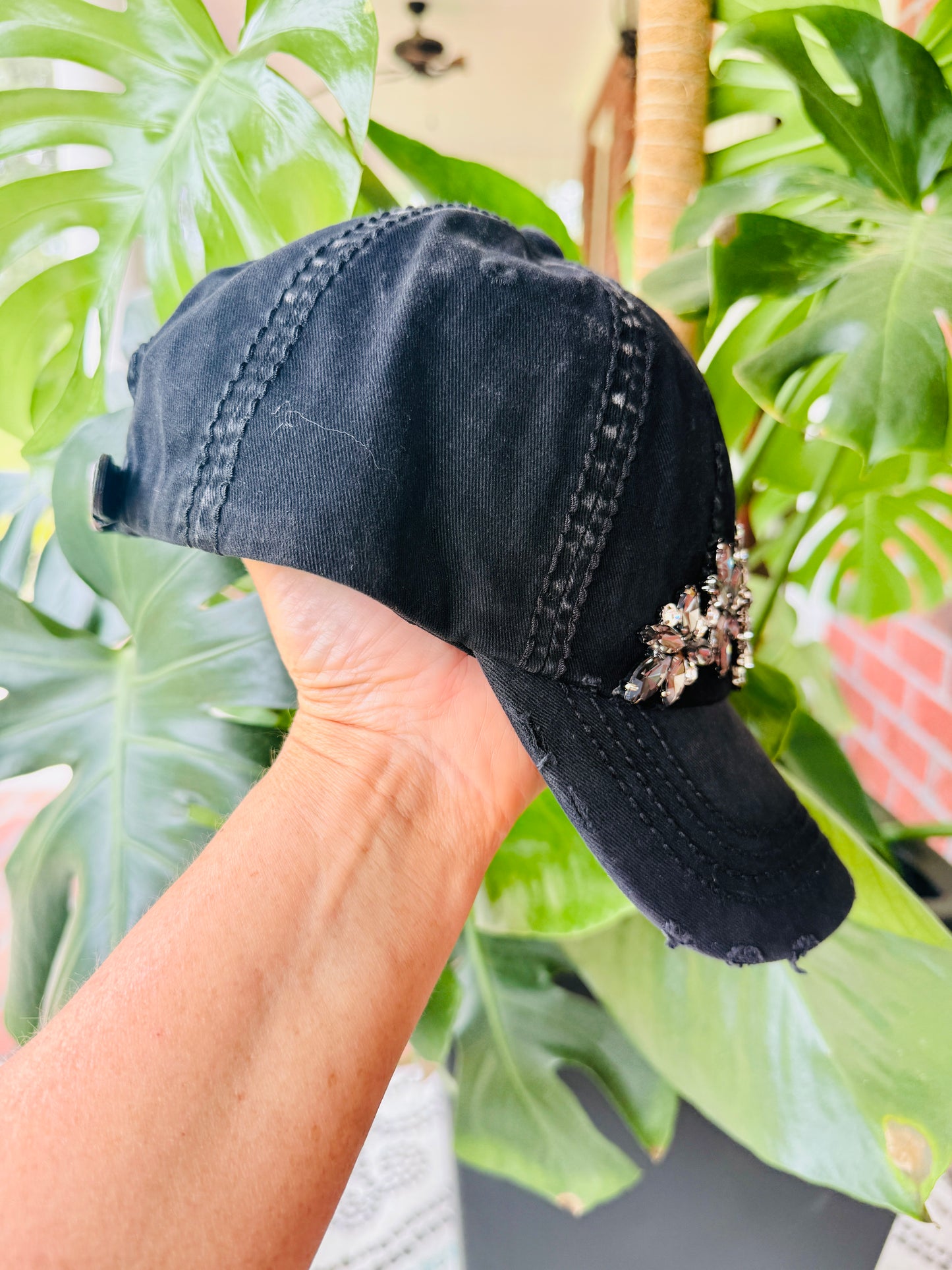 Devan Women's Gray Crystal Embellished Hat