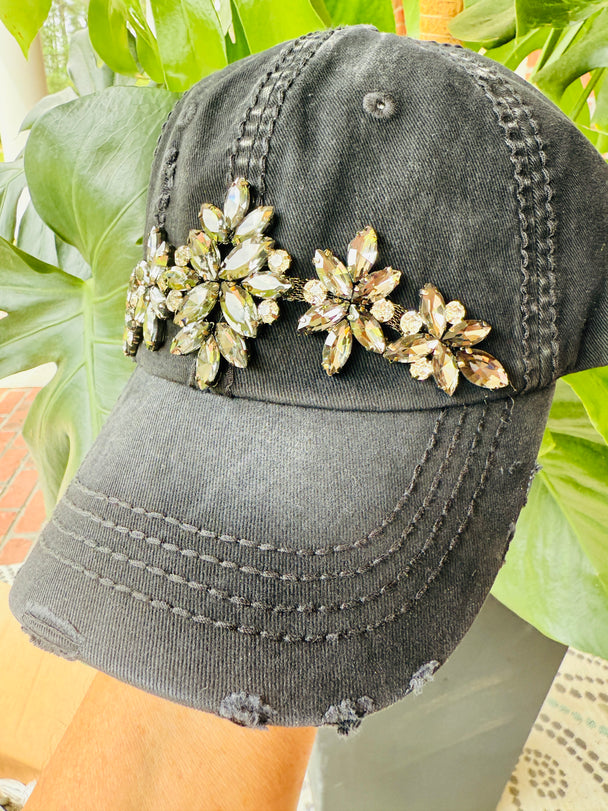 Devan Women's Gray Crystal Embellished Hat