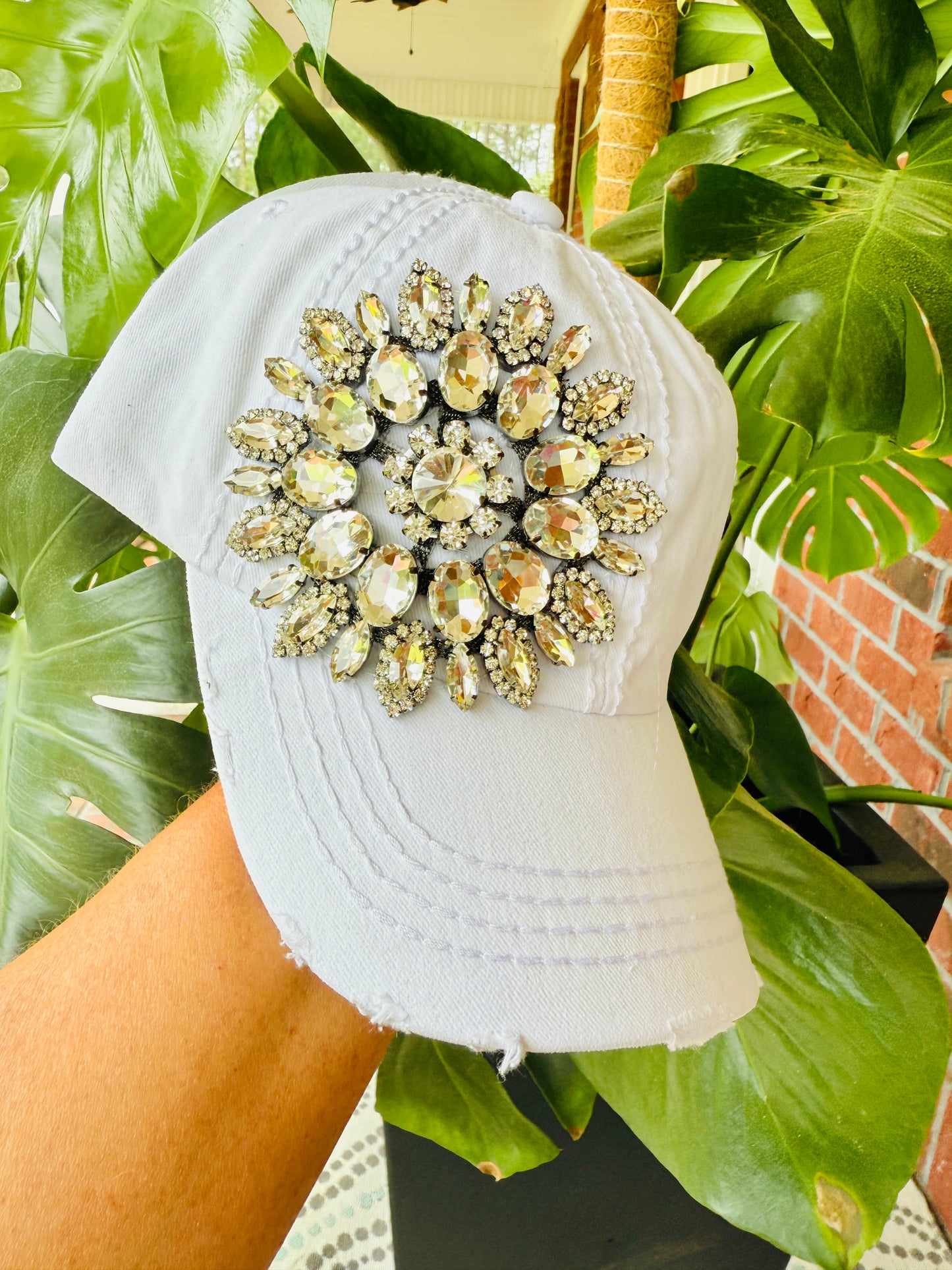 Bethany Women's Khaki Crystal Embellished Hat
