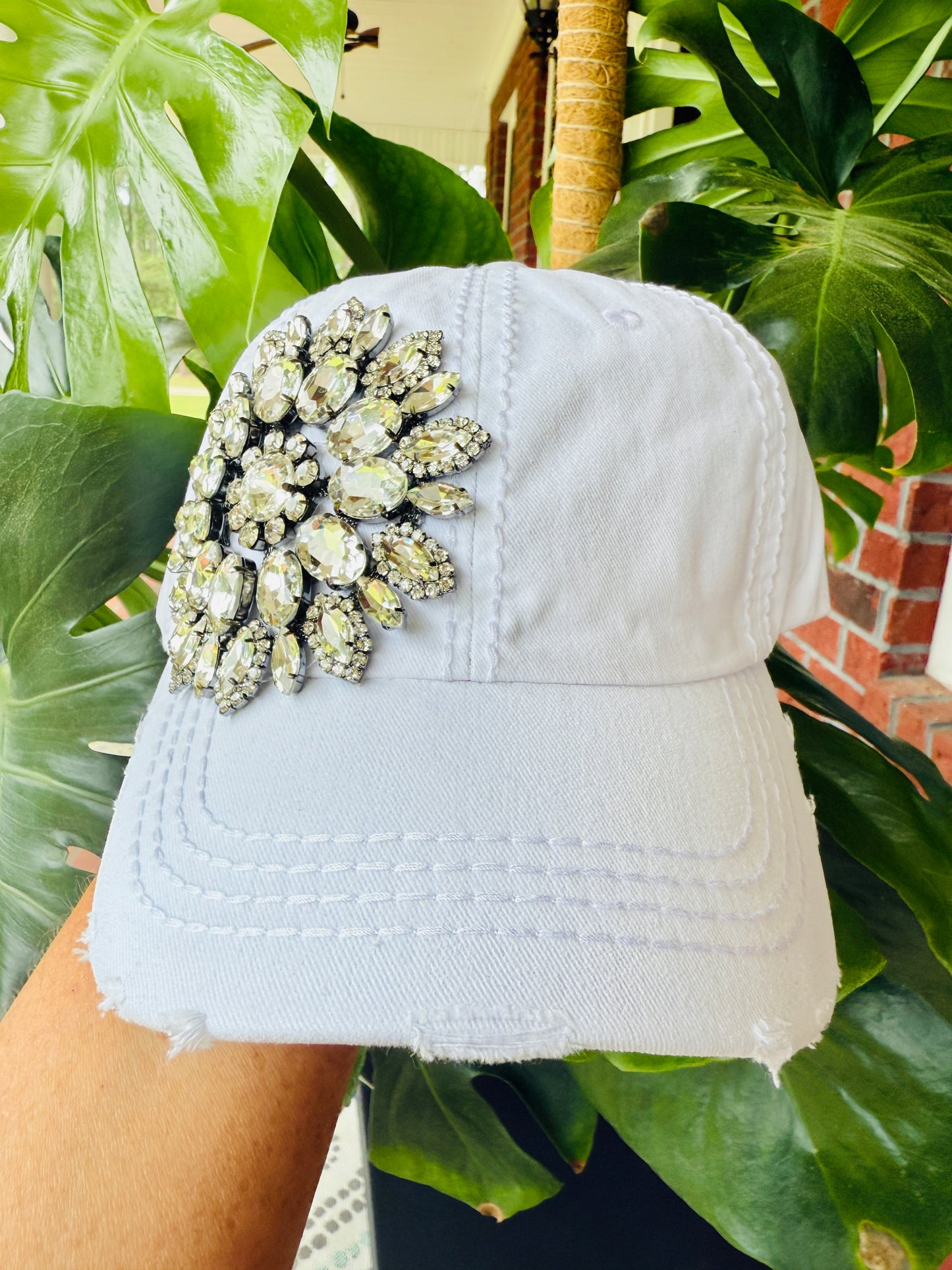 Bethany Women's Khaki Crystal Embellished Hat