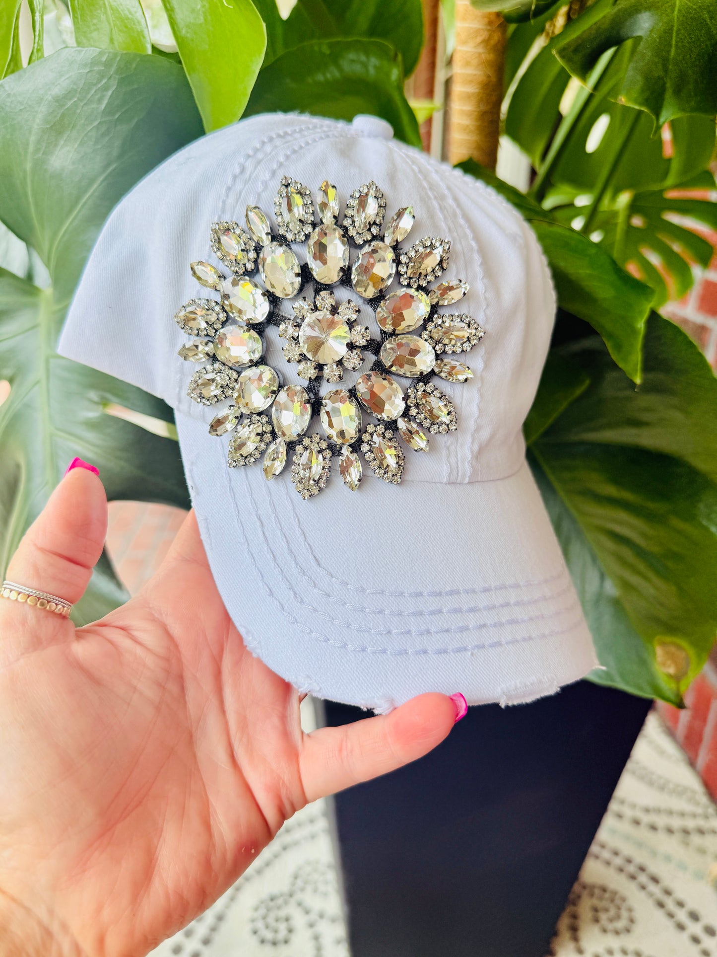 Bethany Women's Khaki Crystal Embellished Hat