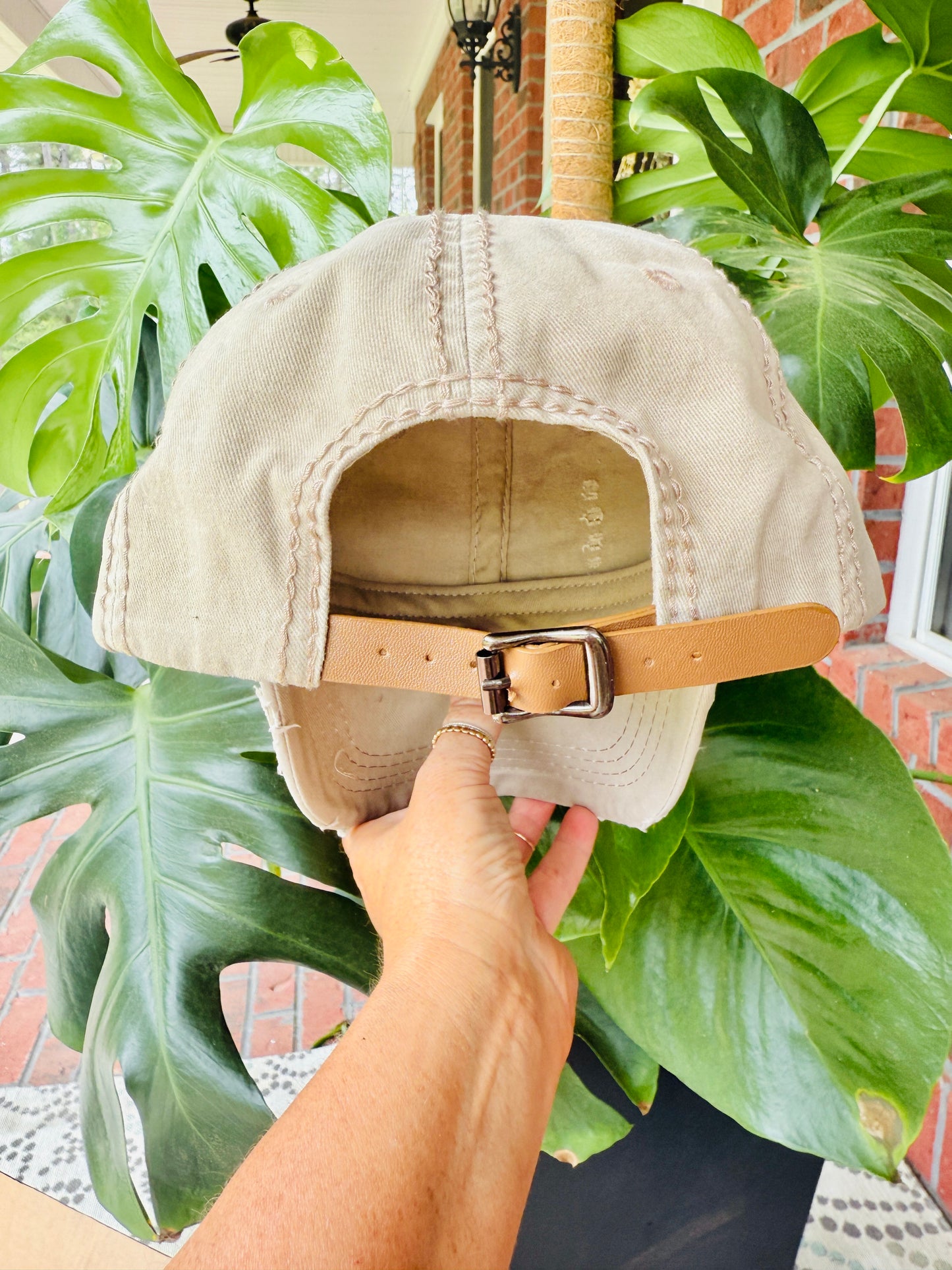 Bethany Women's Khaki Crystal Embellished Hat