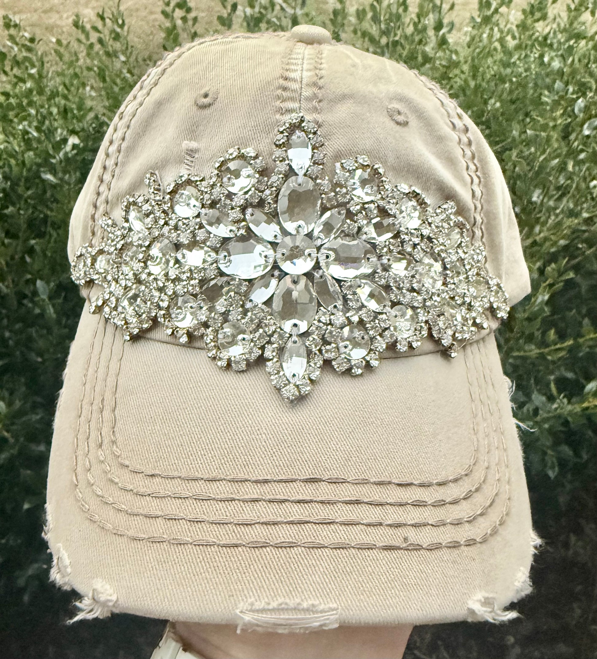 Katherine Crystal Embellished Fashion Baseball Hat - Shabby To Chic Jewelry