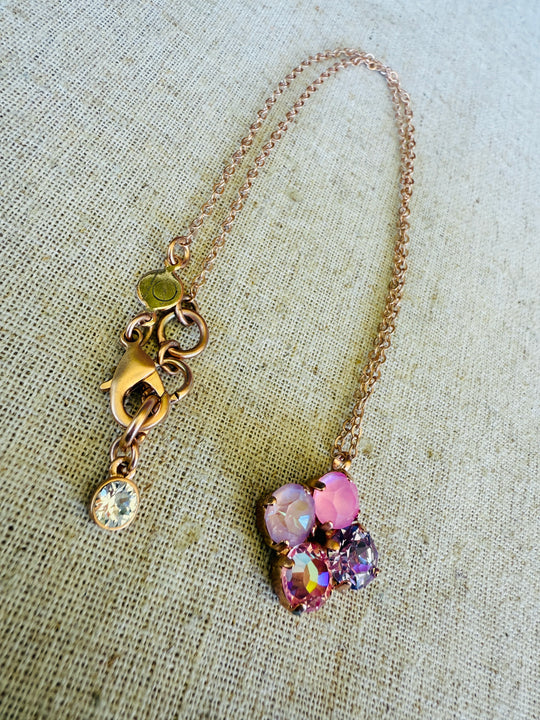 Melissa Clover Crystal Pendant Necklace