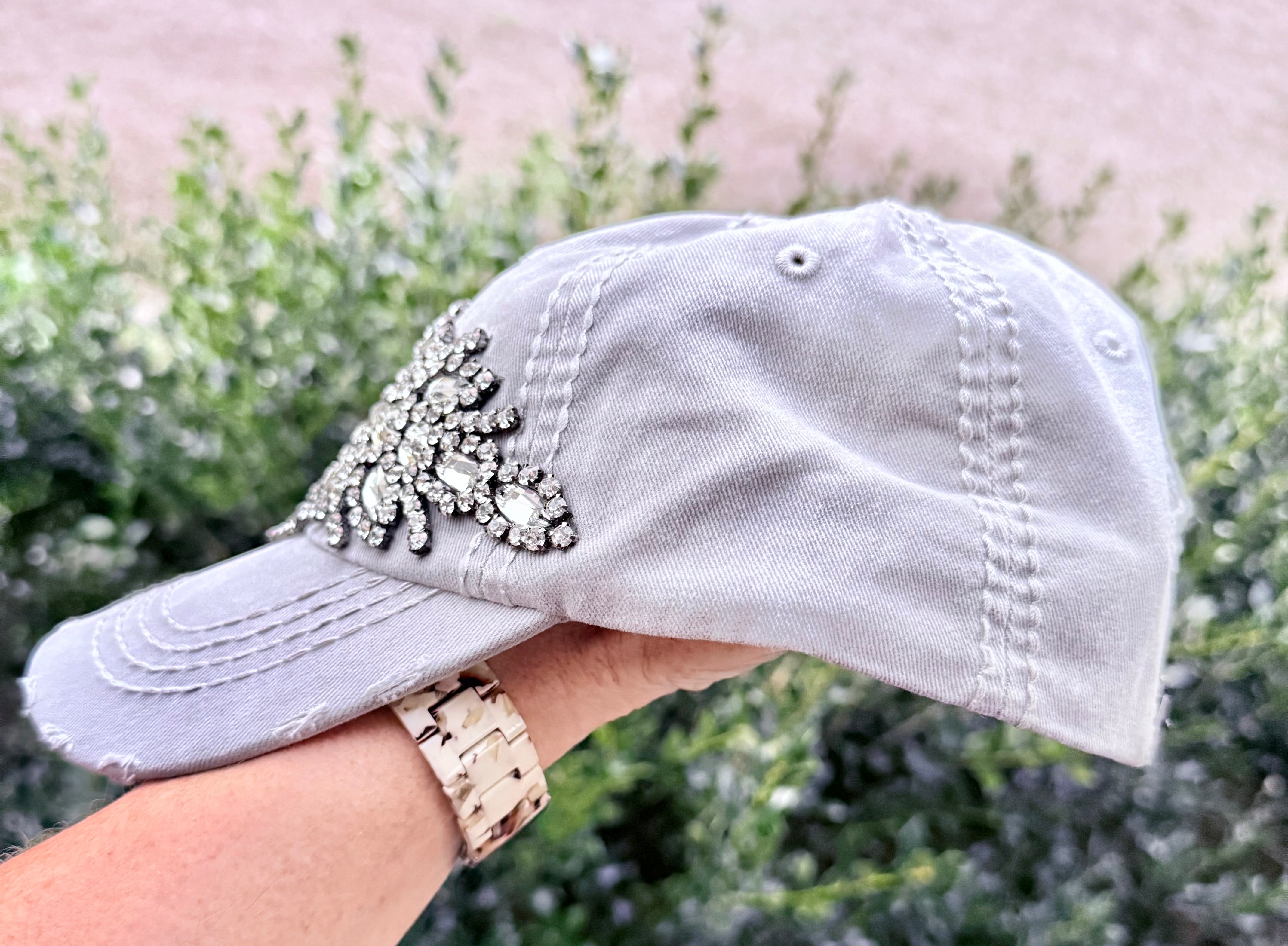 Victoria Crystal Embellished Fashion Baseball Hat - Shabby To Chic Jewelry
