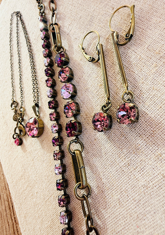 Plum • Crystal Tennis Bracelet