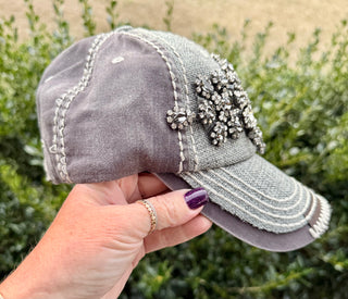 Jessie Crystal Embellished Fashion Baseball Hat - Shabby To Chic Jewelry