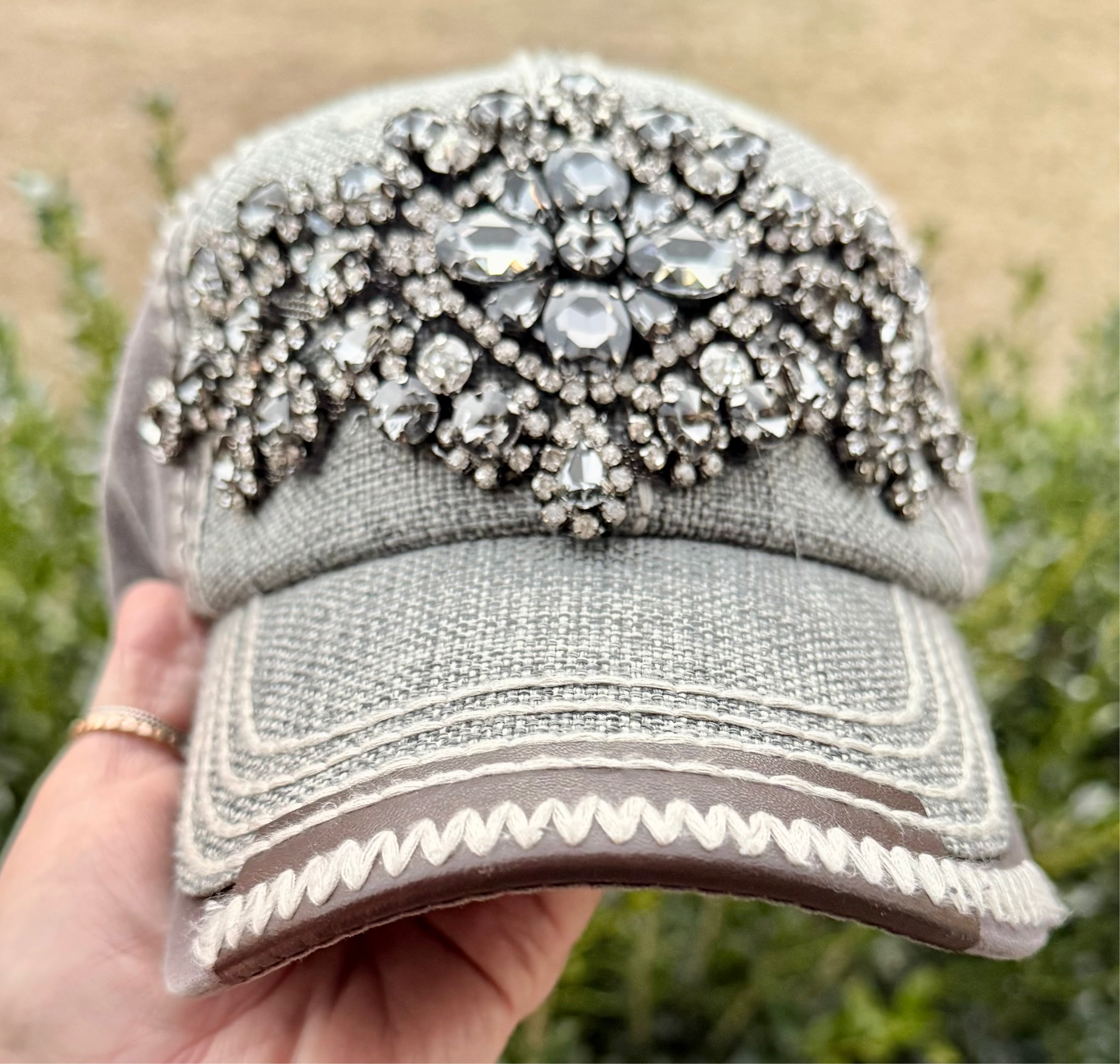 Jessie Crystal Embellished Fashion Baseball Hat - Shabby To Chic Jewelry