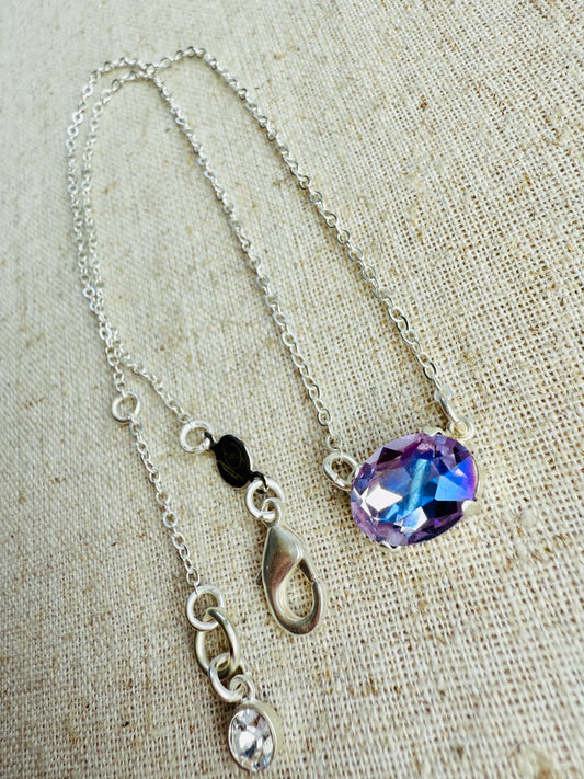 Elle Oval Crystal Pendant Necklace