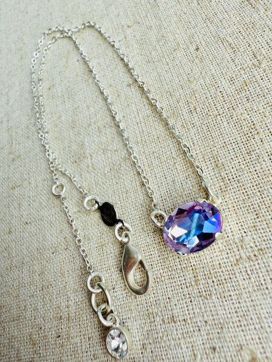Elle Oval Crystal Pendant Necklace