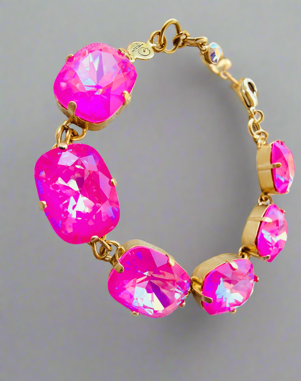 Maria Pink Crystal Link Bracelet