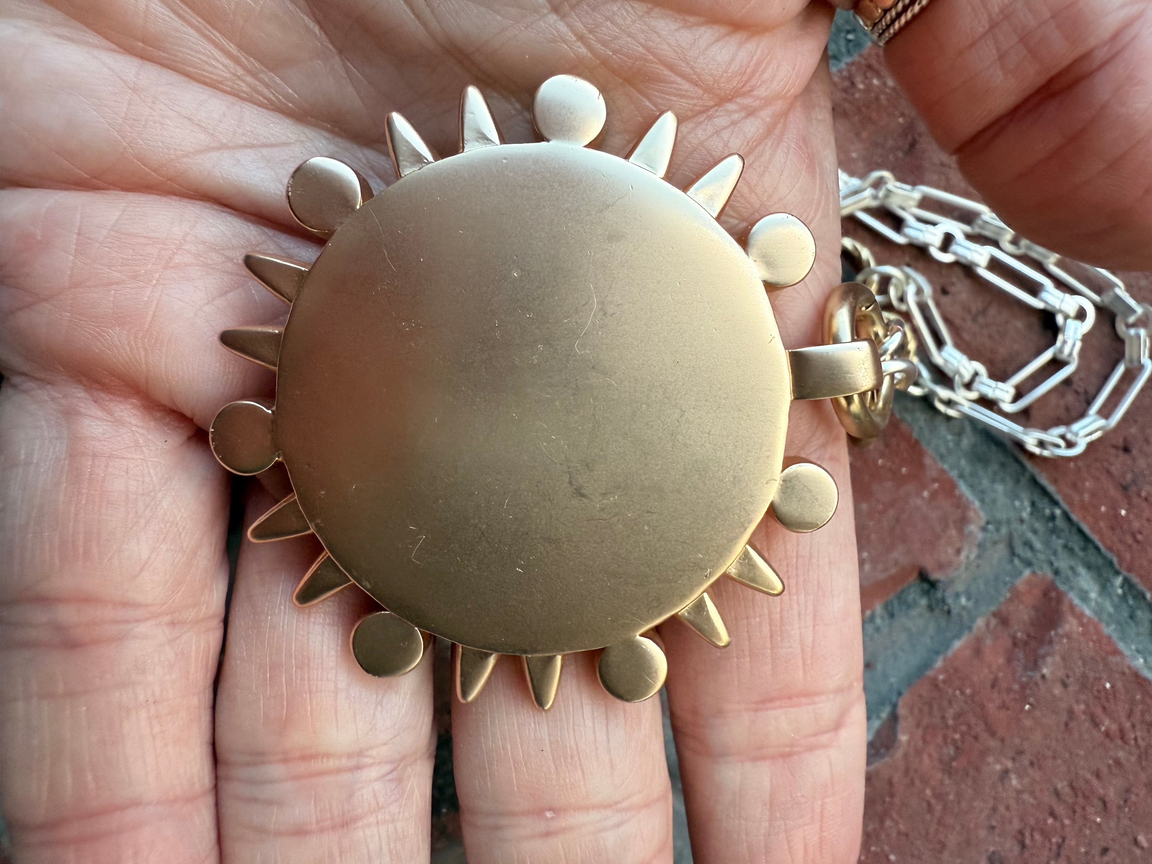 Leslie Sun Pendant Coin Necklace - Shabby To Chic Jewelry