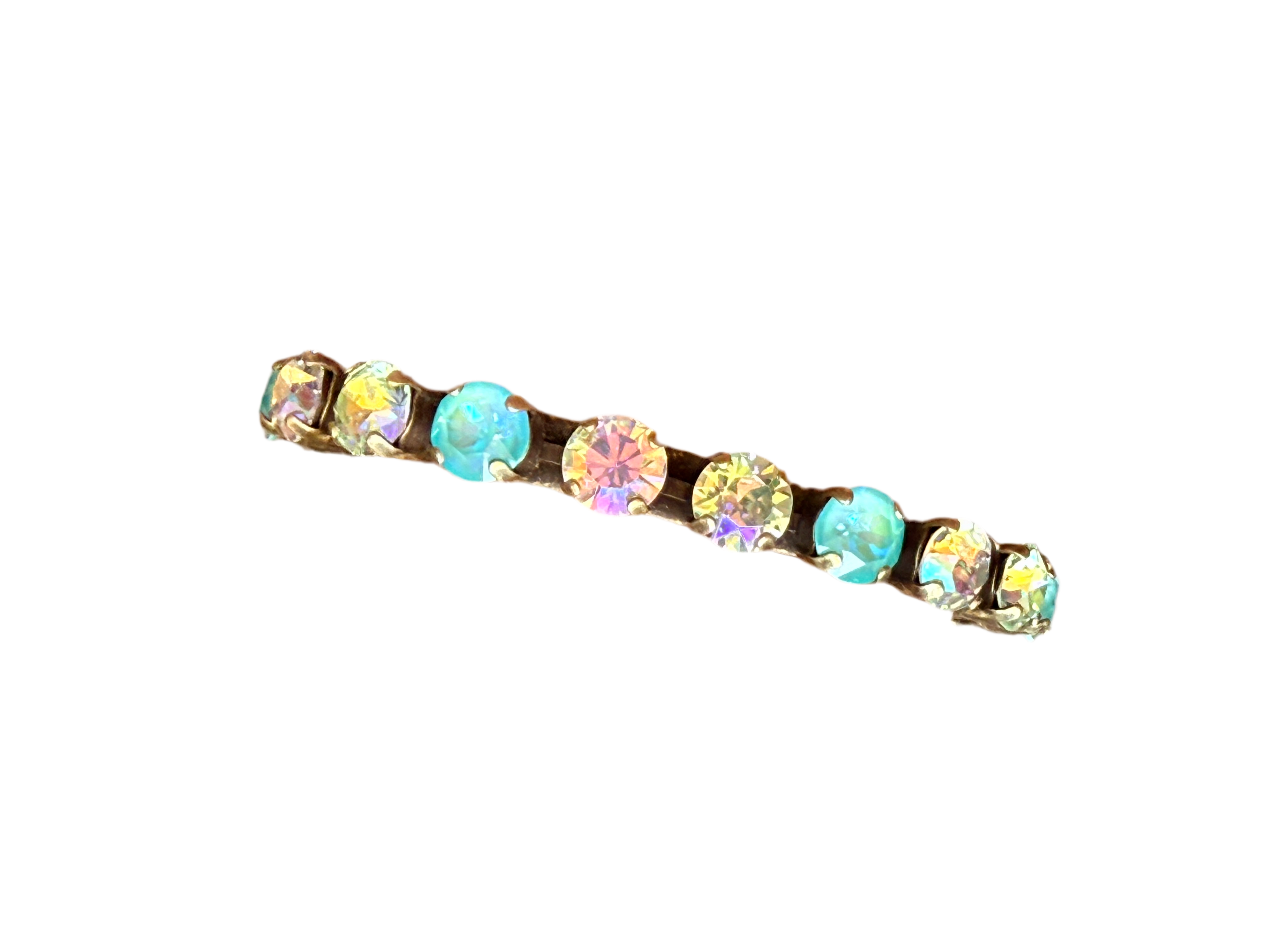 Elena Antique Gold Green Crystal Cuff Bracelet - Shabby To Chic Jewelry