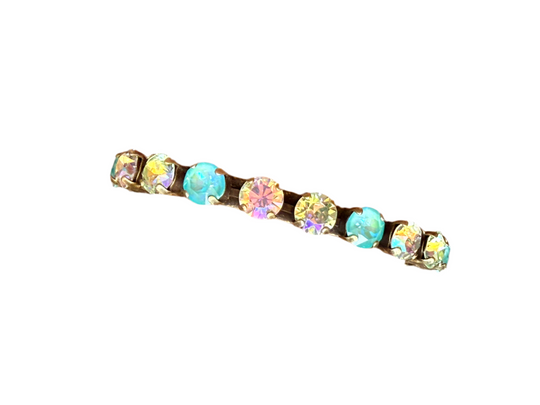 Elena Antique Gold Green Crystal Cuff Bracelet - Shabby To Chic Jewelry