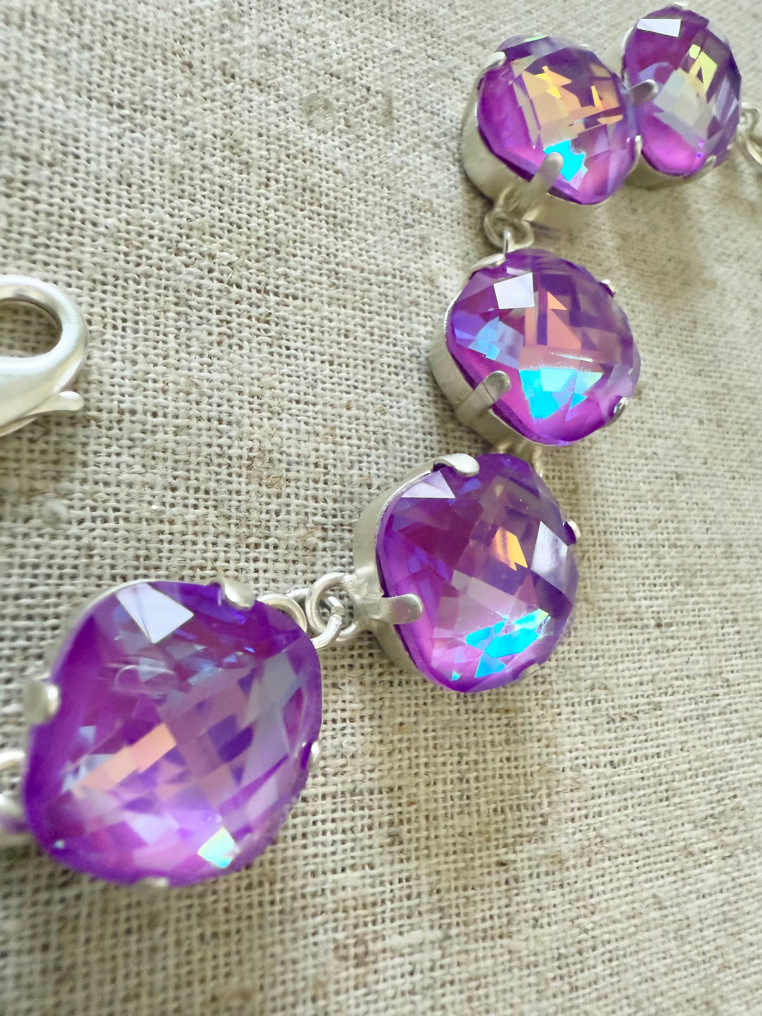 Sophia Purple Faceted Crystal Bracelet - Shabby To Chic Jewelry