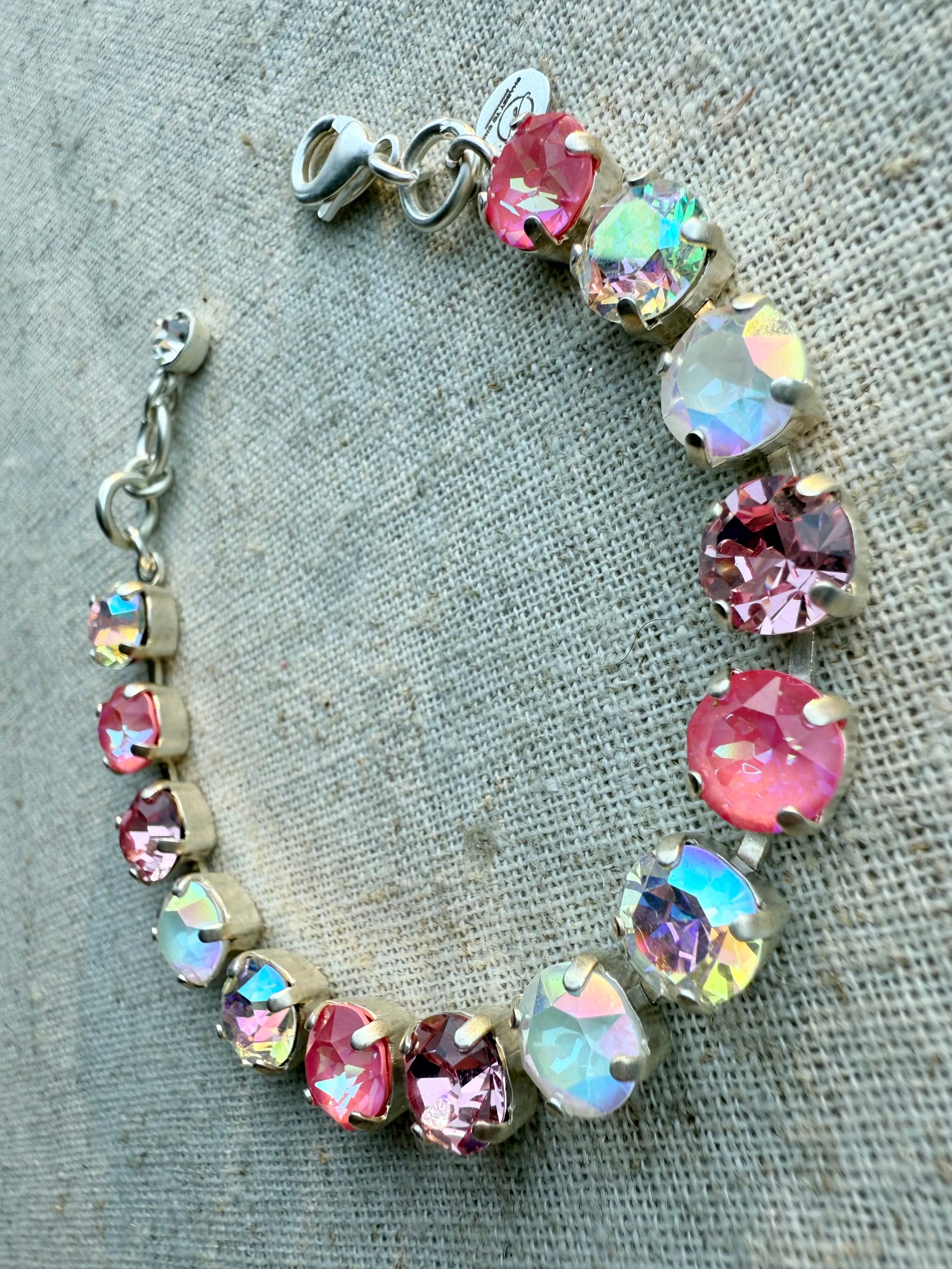 Maddie Pink Crystal Tennis Bracelet - Shabby To Chic Jewelry