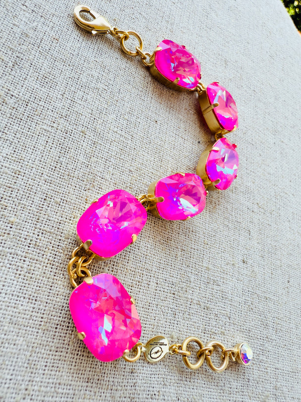 Maria Pink Crystal Link Bracelet