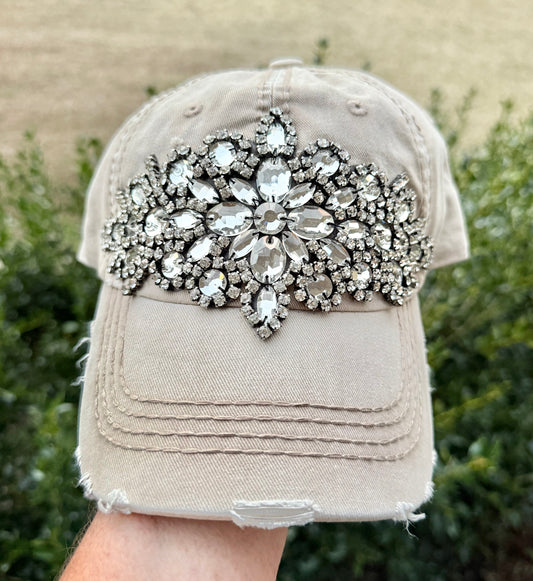 Charlotte Crystal Embellished Fashion Baseball Hat - Shabby To Chic Jewelry