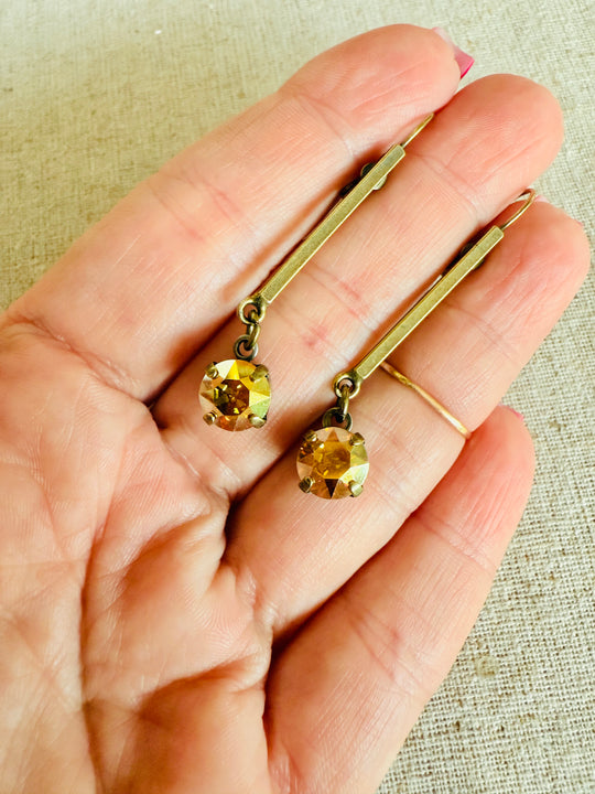 Harvest Gold • Crystal Dangle Earrings