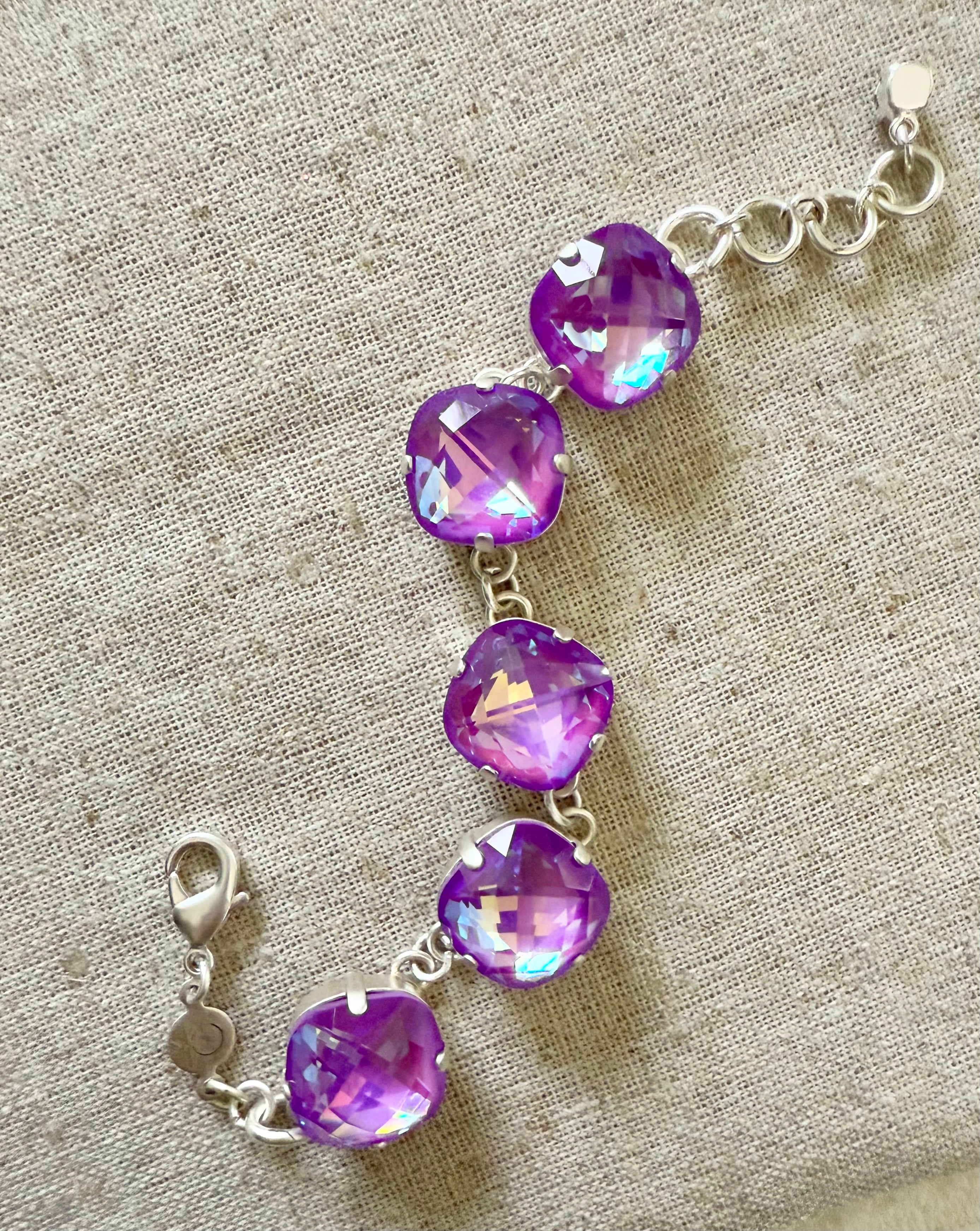 Sophia Purple Faceted Crystal Bracelet - Shabby To Chic Jewelry