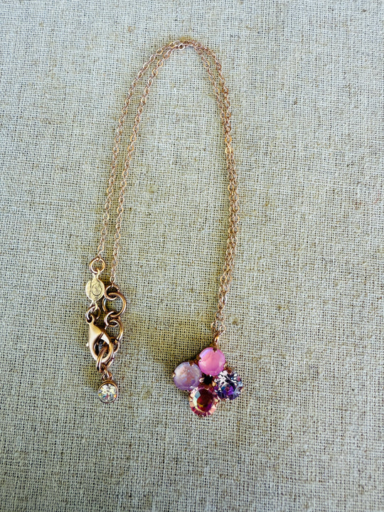 Melissa Clover Crystal Pendant Necklace