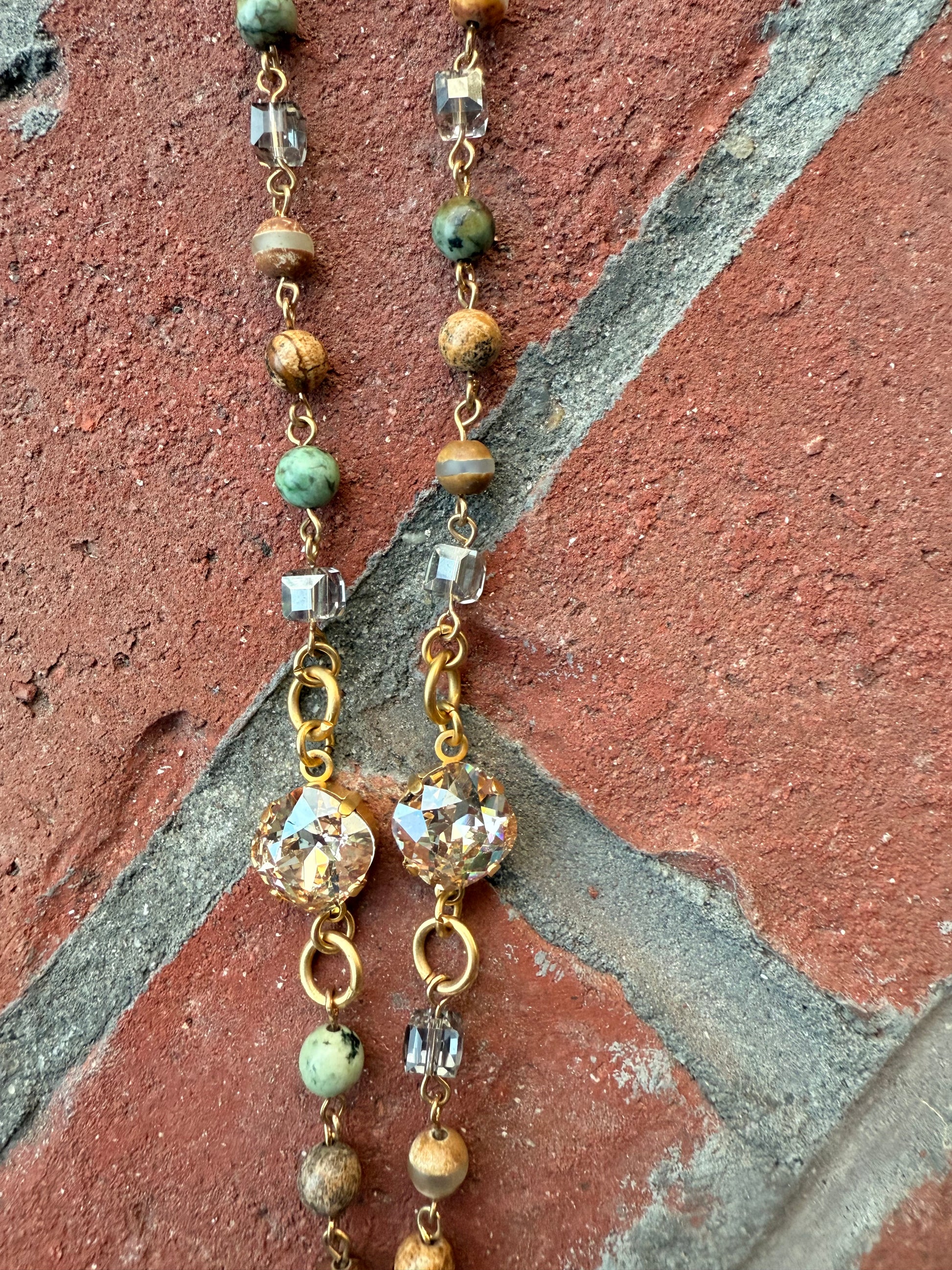 Rhonda Coin Pendant Crystal Necklace - Shabby To Chic Jewelry