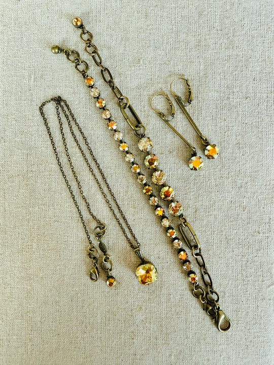 Harvest Gold • Crystal Dangle Earrings
