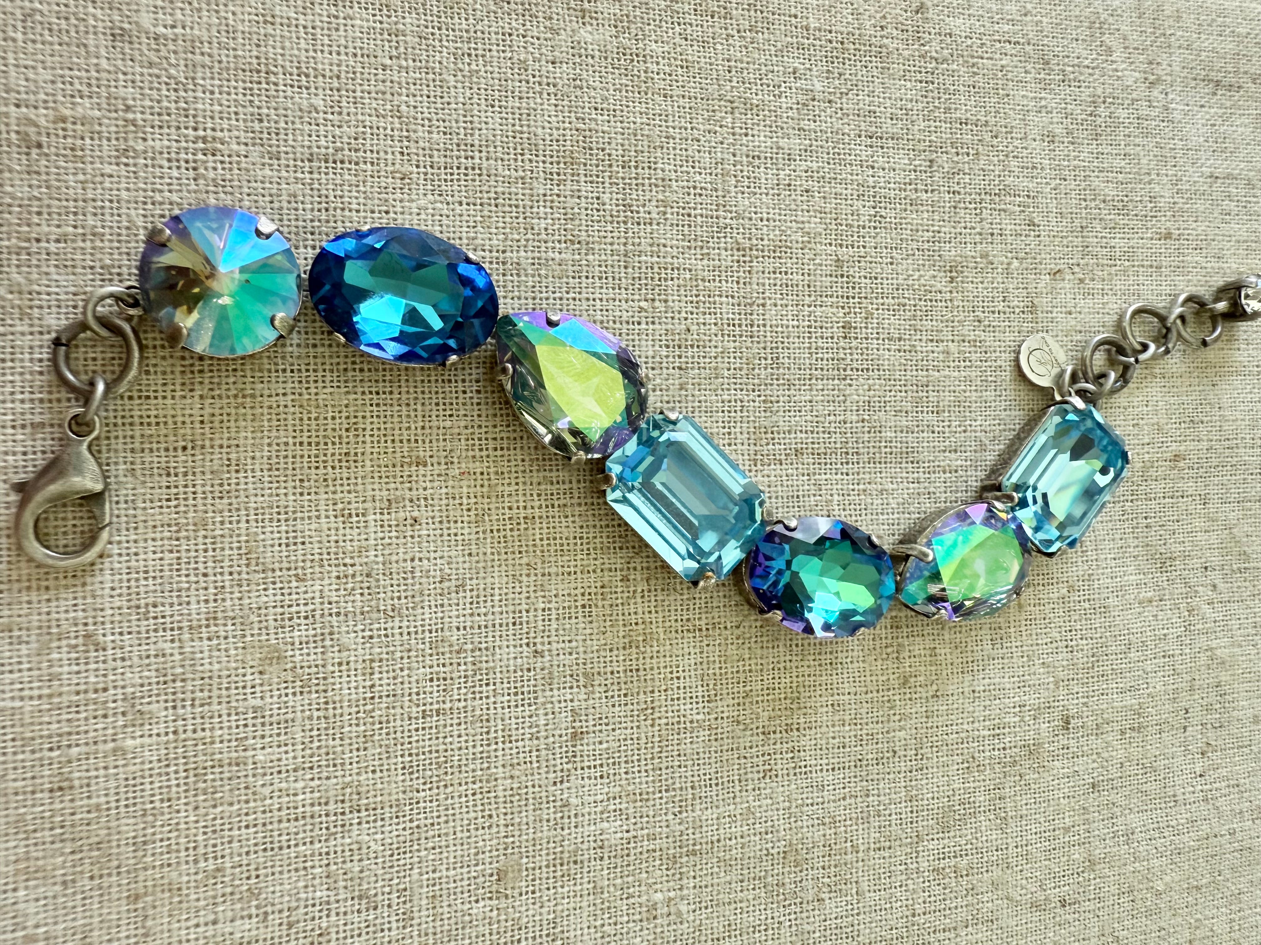Zarina Blue Crystal Bracelet - Shabby To Chic Jewelry