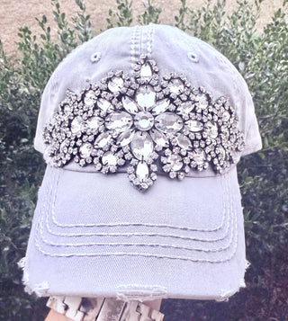 Victoria Crystal Embellished Fashion Baseball Hat - Shabby To Chic Jewelry