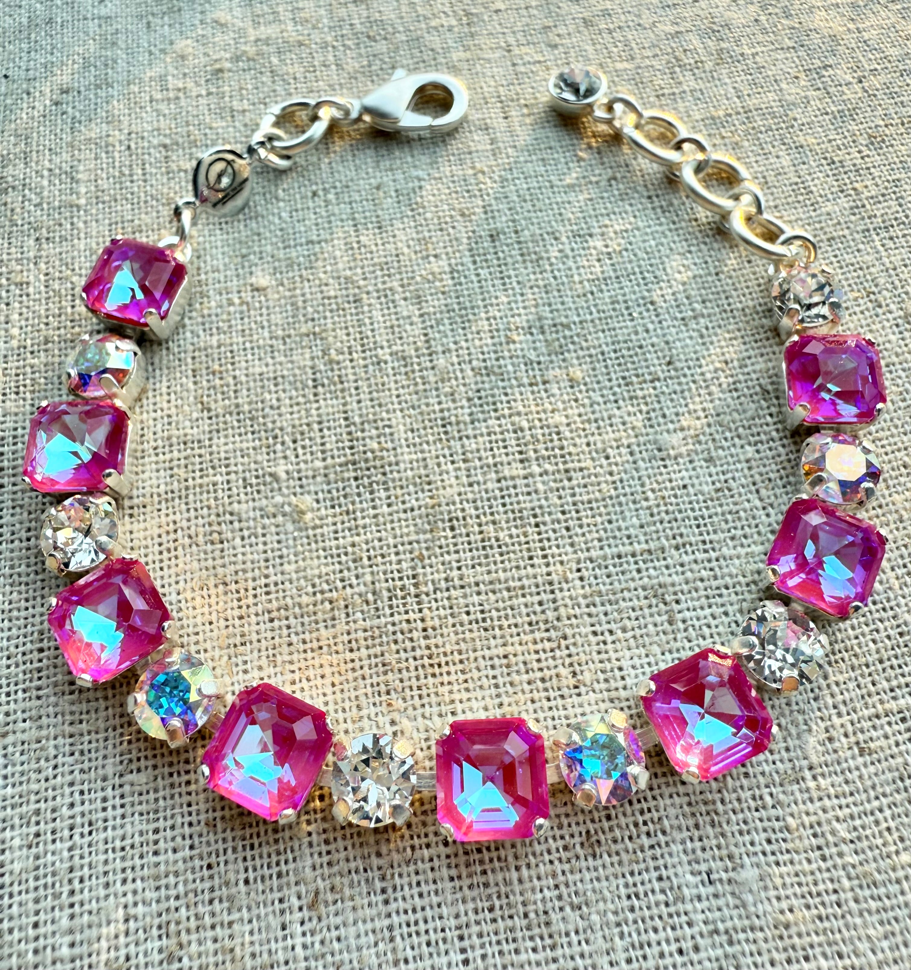 Judy Square Cut Crystal Tennis Bracelet - Shabby To Chic Jewelry