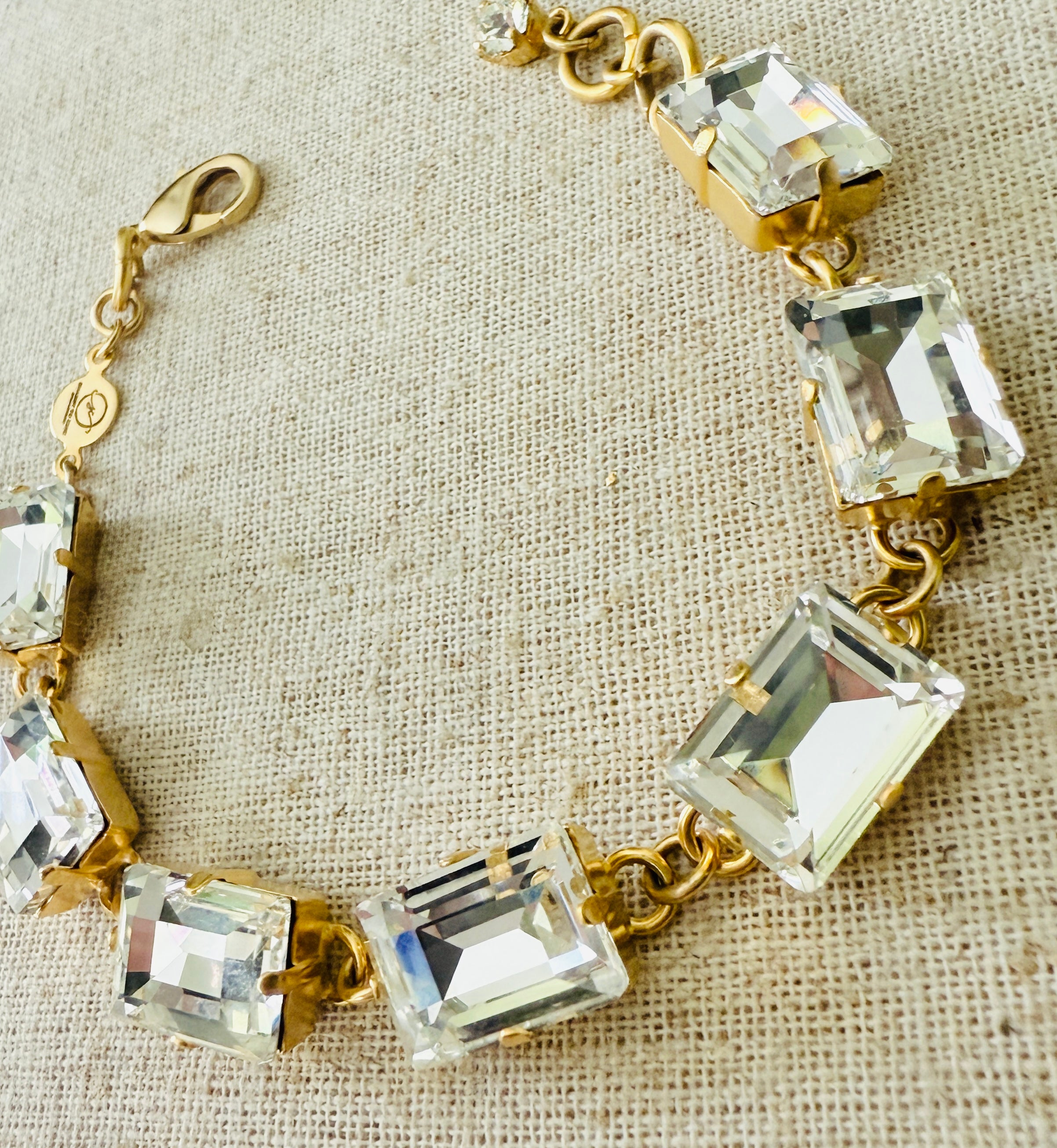 Ava Rectangle Cut Crystal Tennis Bracelet - Shabby To Chic Jewelry