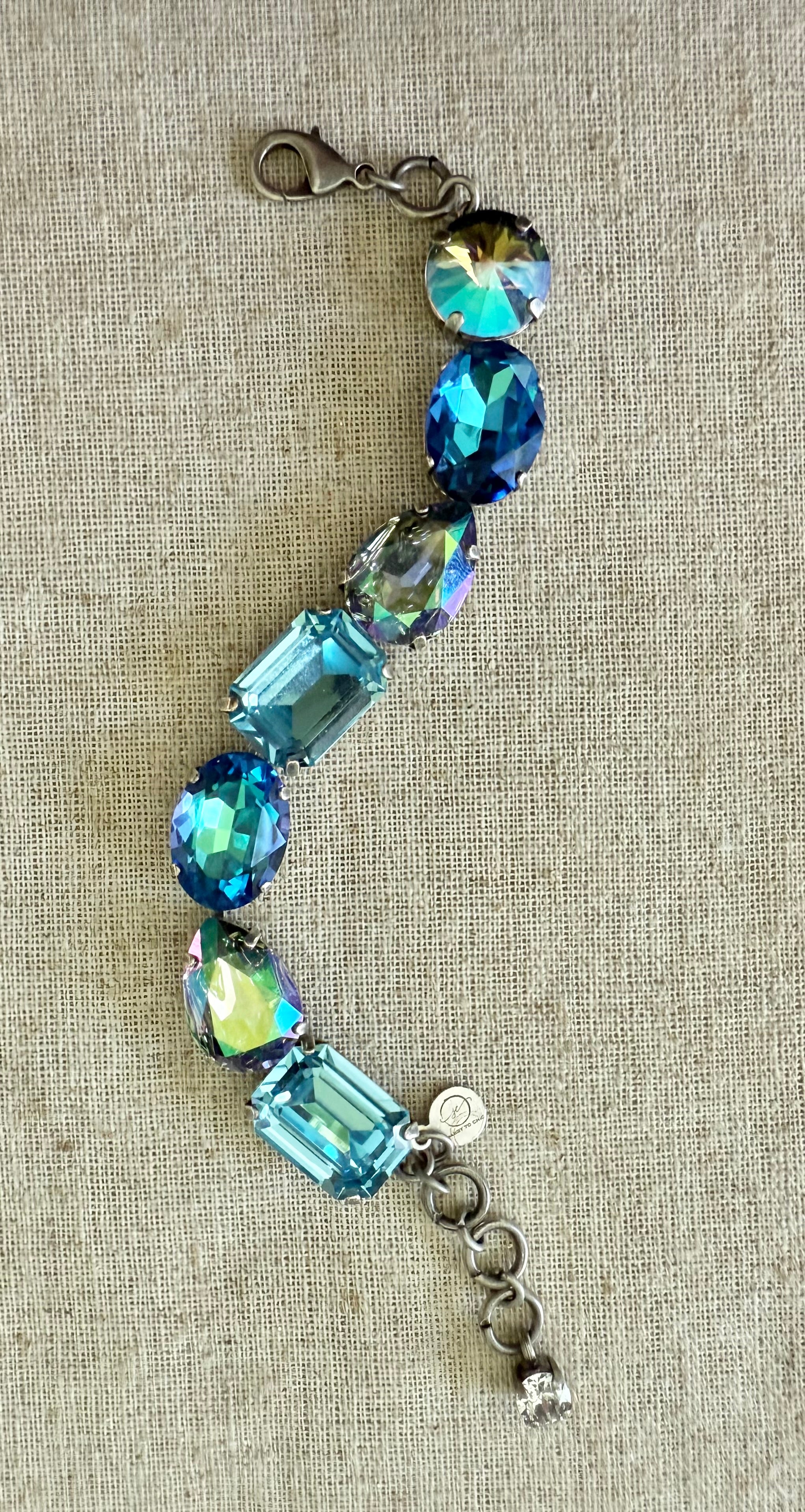 Zarina Blue Crystal Bracelet - Shabby To Chic Jewelry