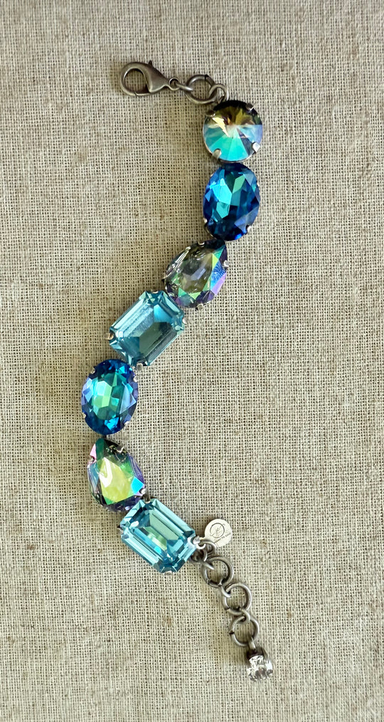 Zarina Blue Crystal Bracelet - Shabby To Chic Jewelry