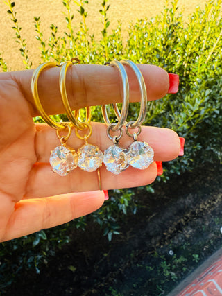 Tessa Crystal Hoop Earrings - Shabby To Chic Jewelry