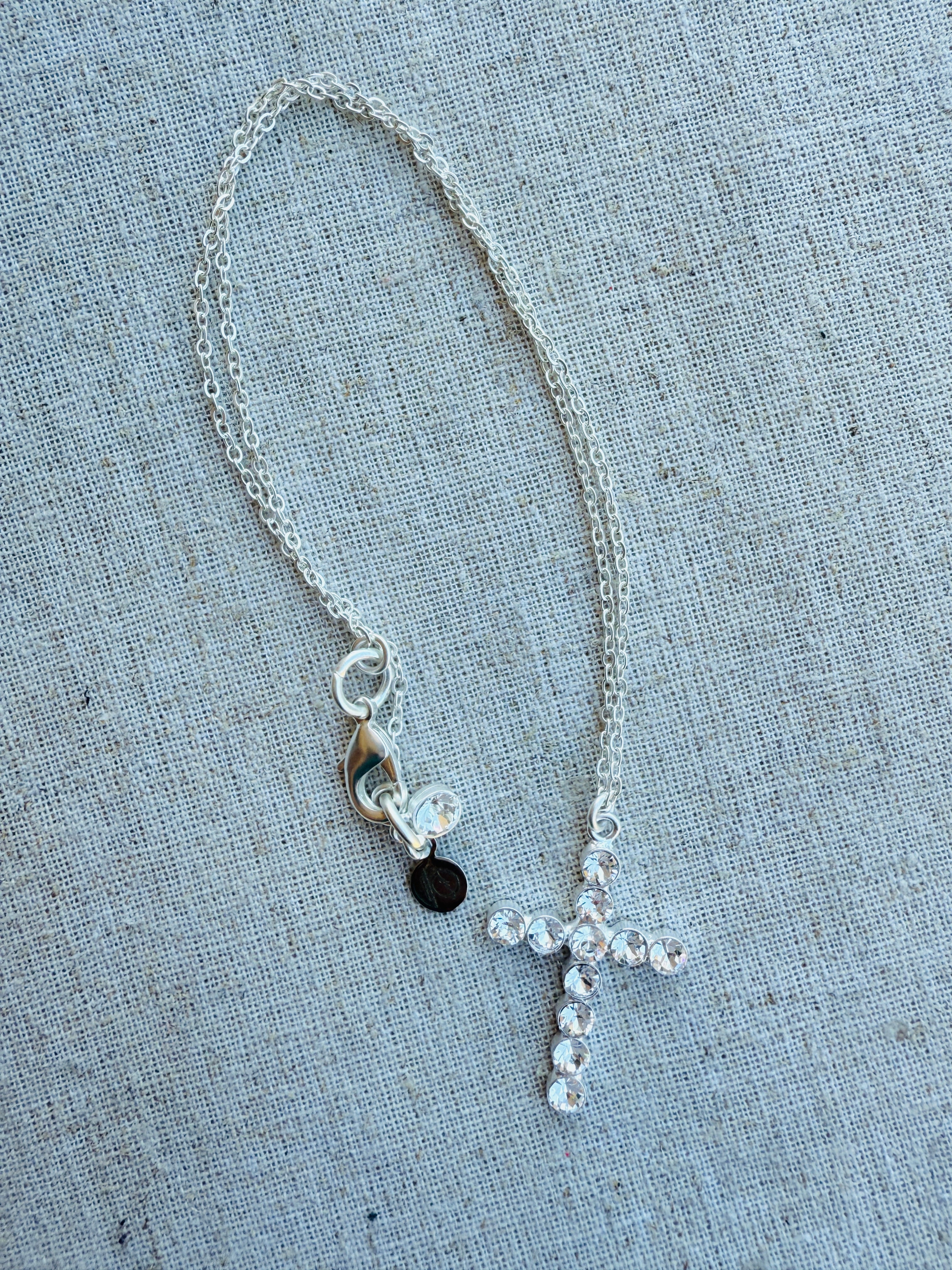 Susie Crystal Cross Pendant Necklace - Shabby To Chic Jewelry