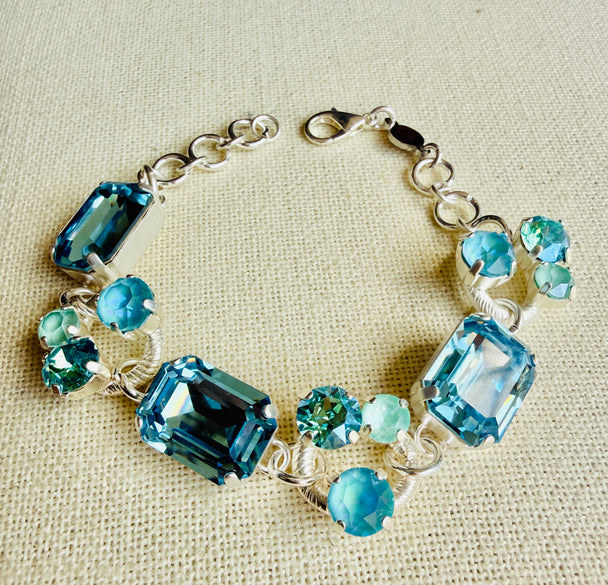 Dianna Aquamarine Crystal Bracelet