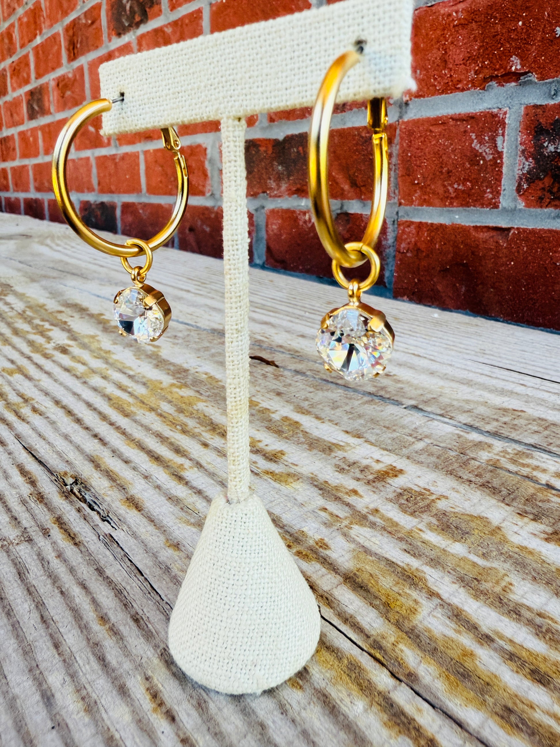 Tessa Crystal Hoop Earrings - Shabby To Chic Jewelry