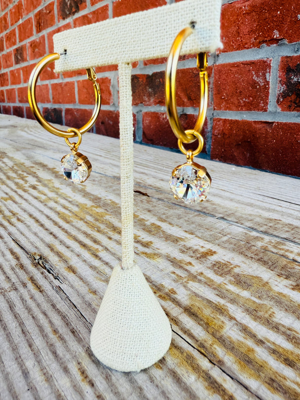 Tessa Crystal Hoop Earrings - Shabby To Chic Jewelry