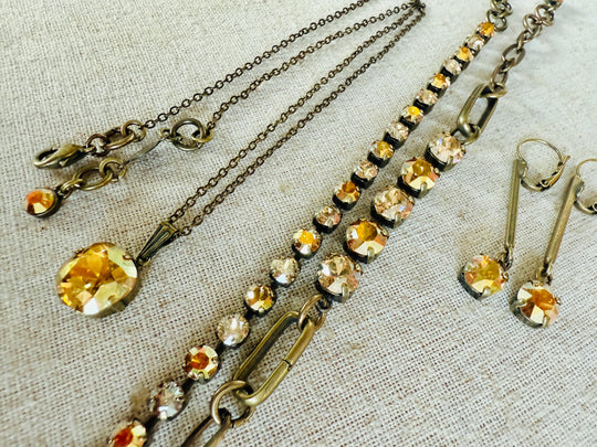 Harvest Gold • Crystal Dangle Earrings